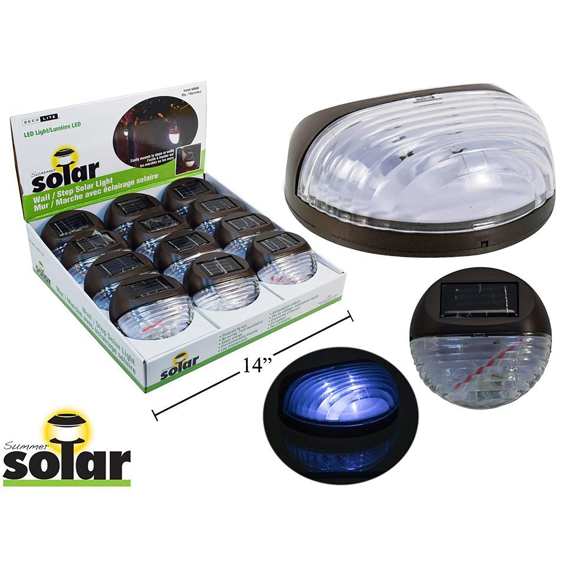 Solar LED Stair/Fence Lights 4.2in