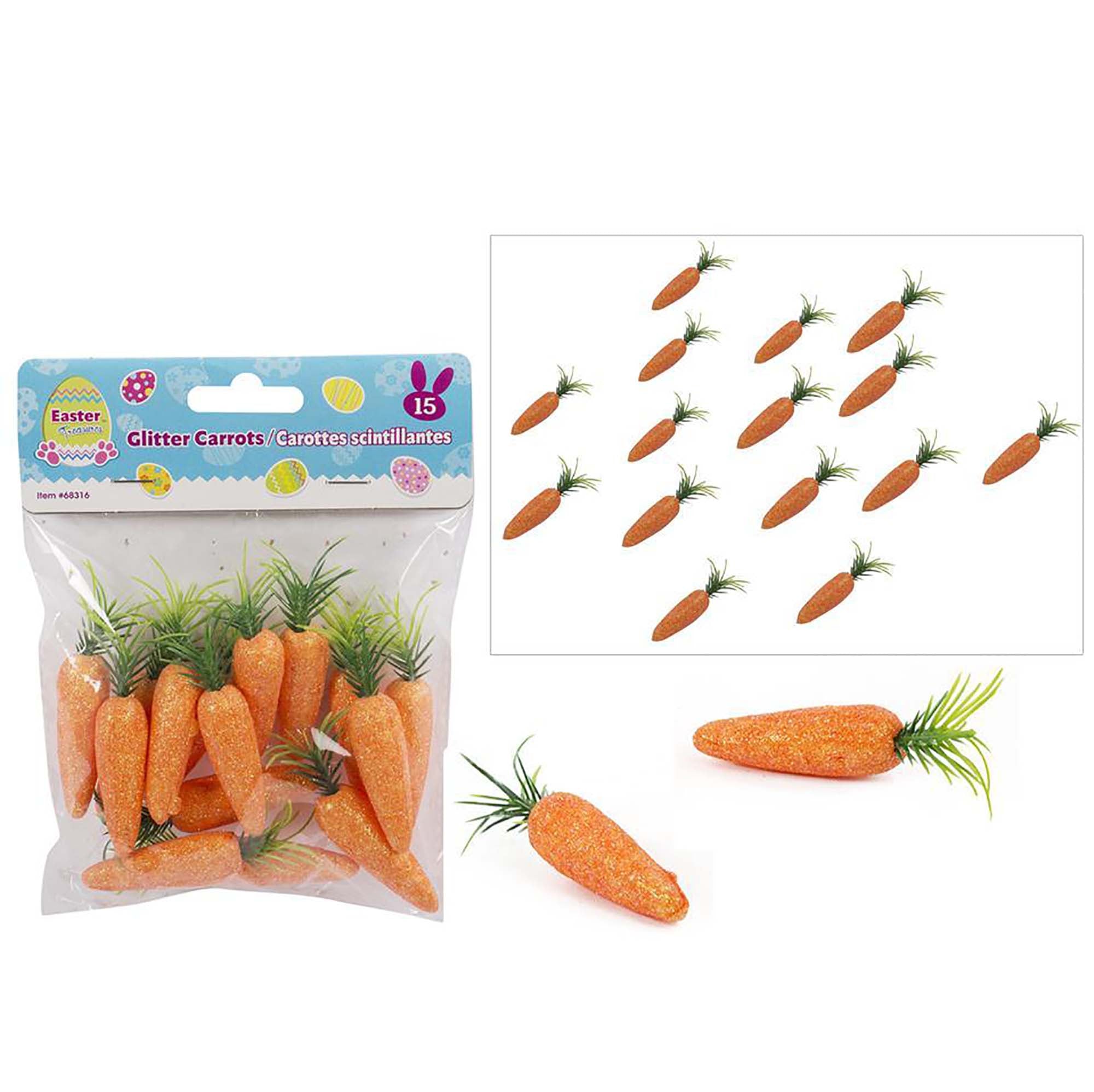 15 Glitter Carrots Decor