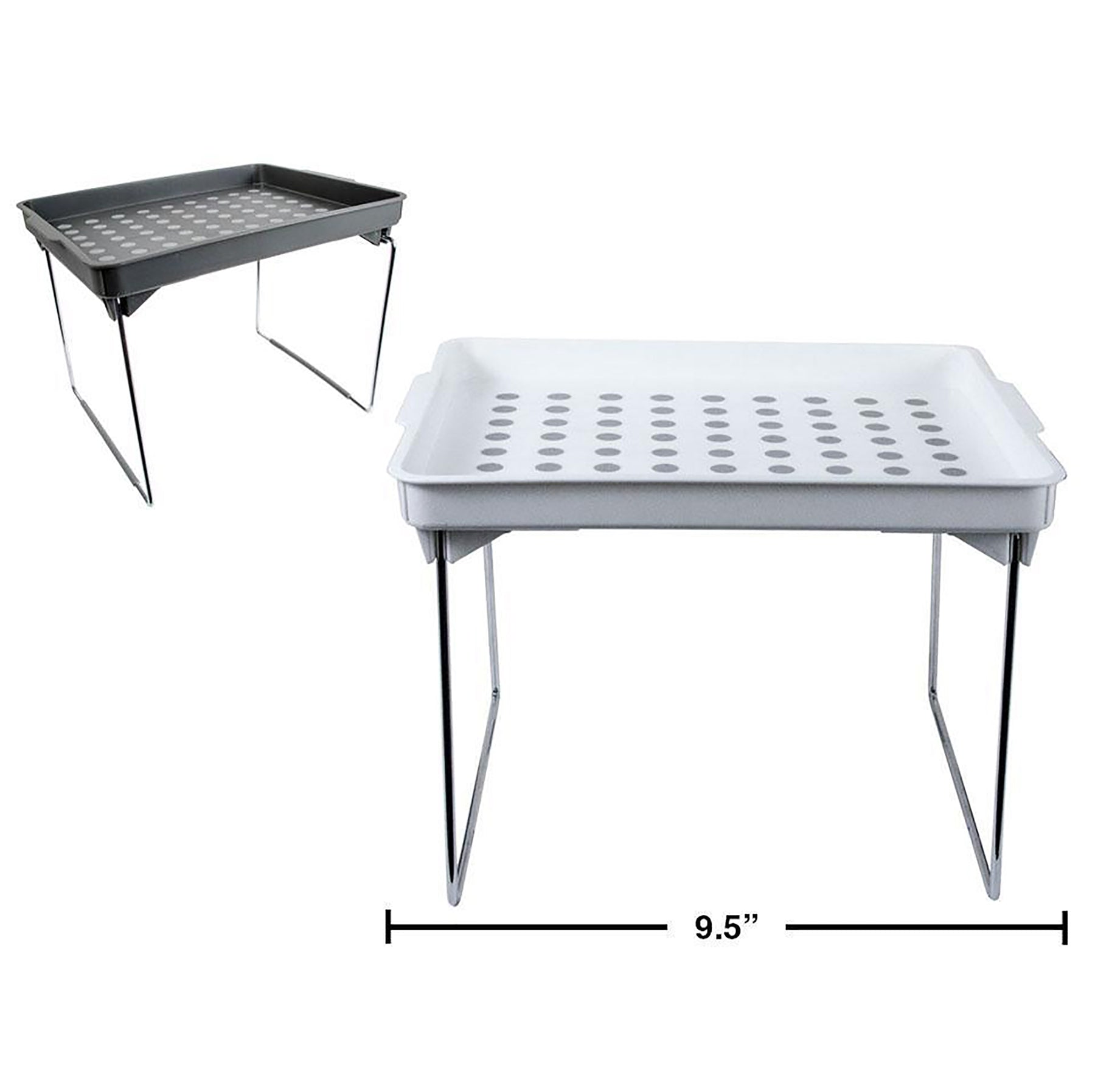 Luciano Gourmet Cabinet Shelf Foldable Plastic with Metal Legs 9.25x7.5x7in