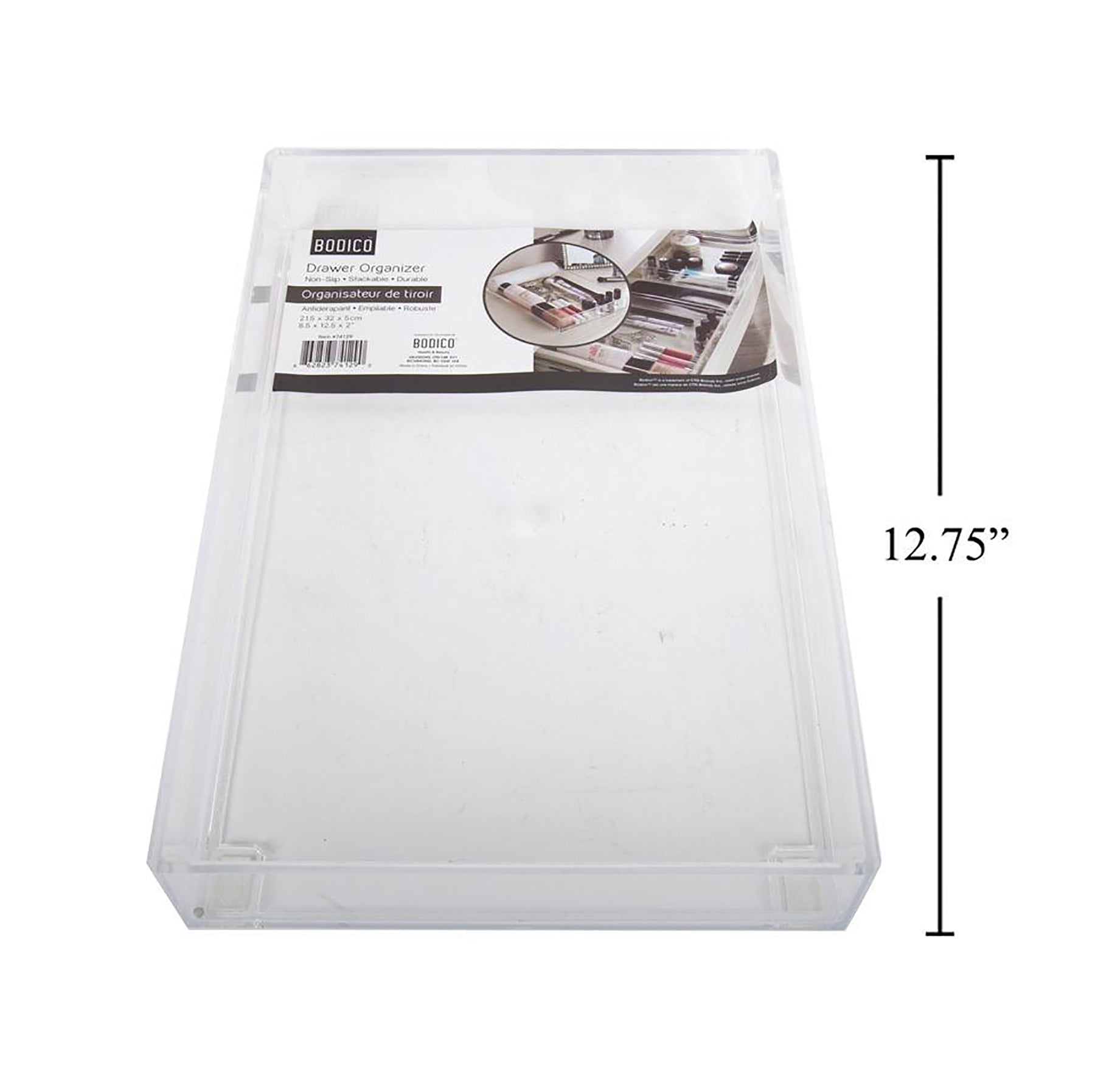 Bodico Make-up Organizer Clear Acrylic 8.5x12.5x2in