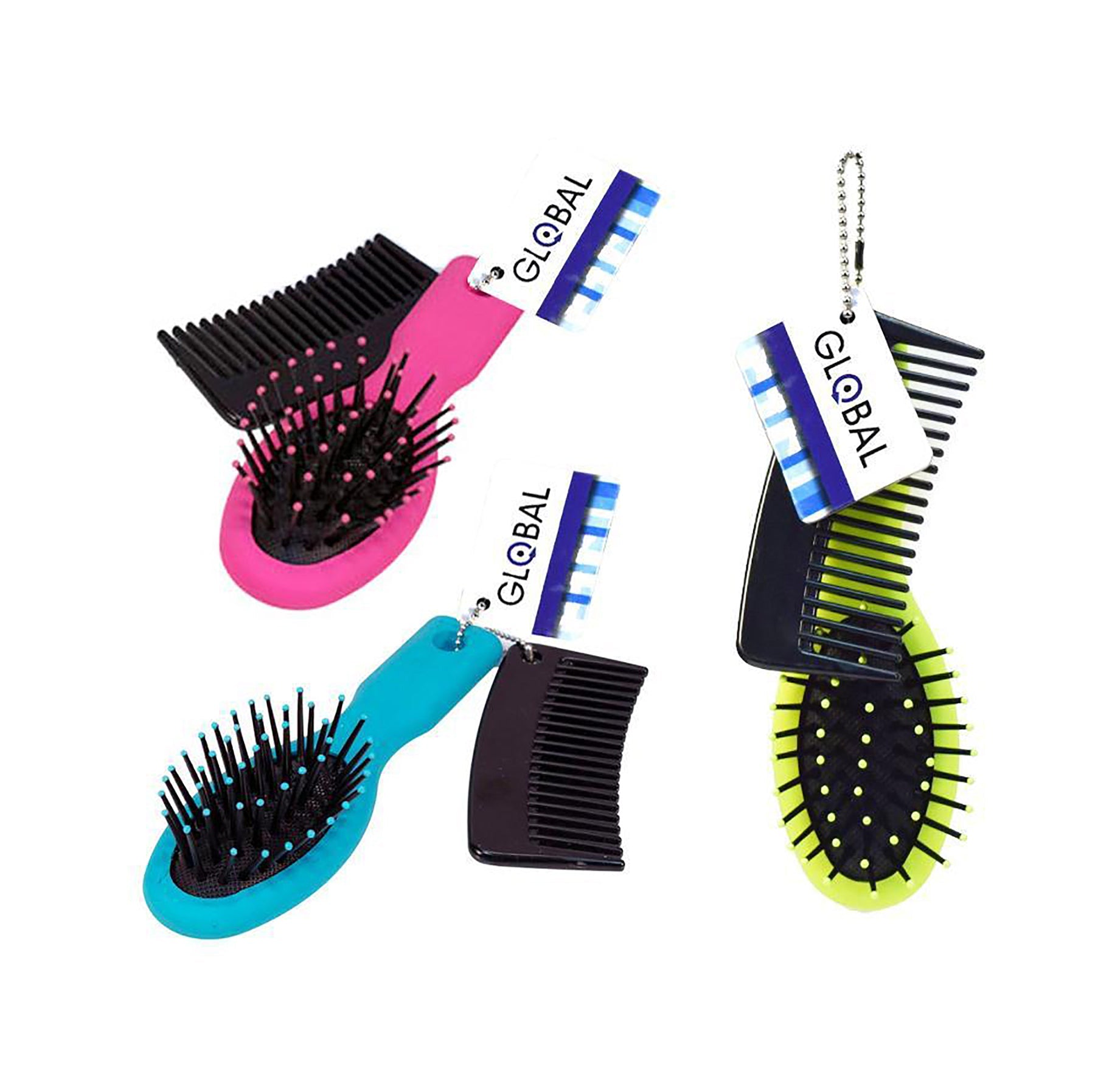 Global 2pcs Brush and Comb Set 4.8in - 3in