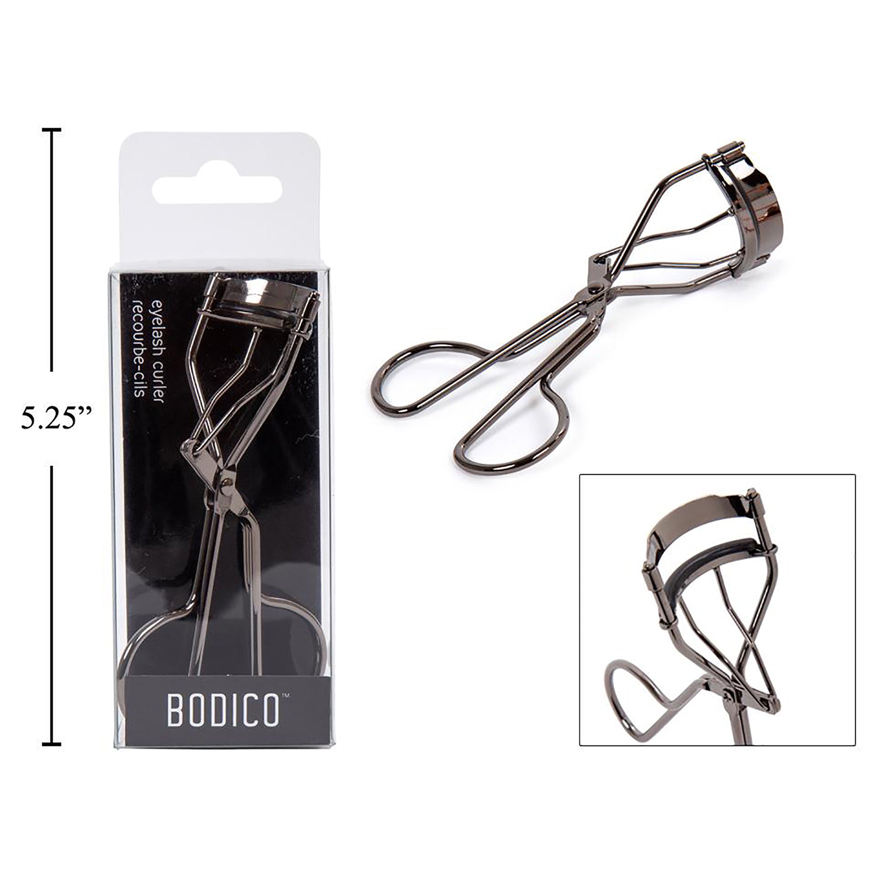 Bodico Eyelash Curler Silver Metal 4in