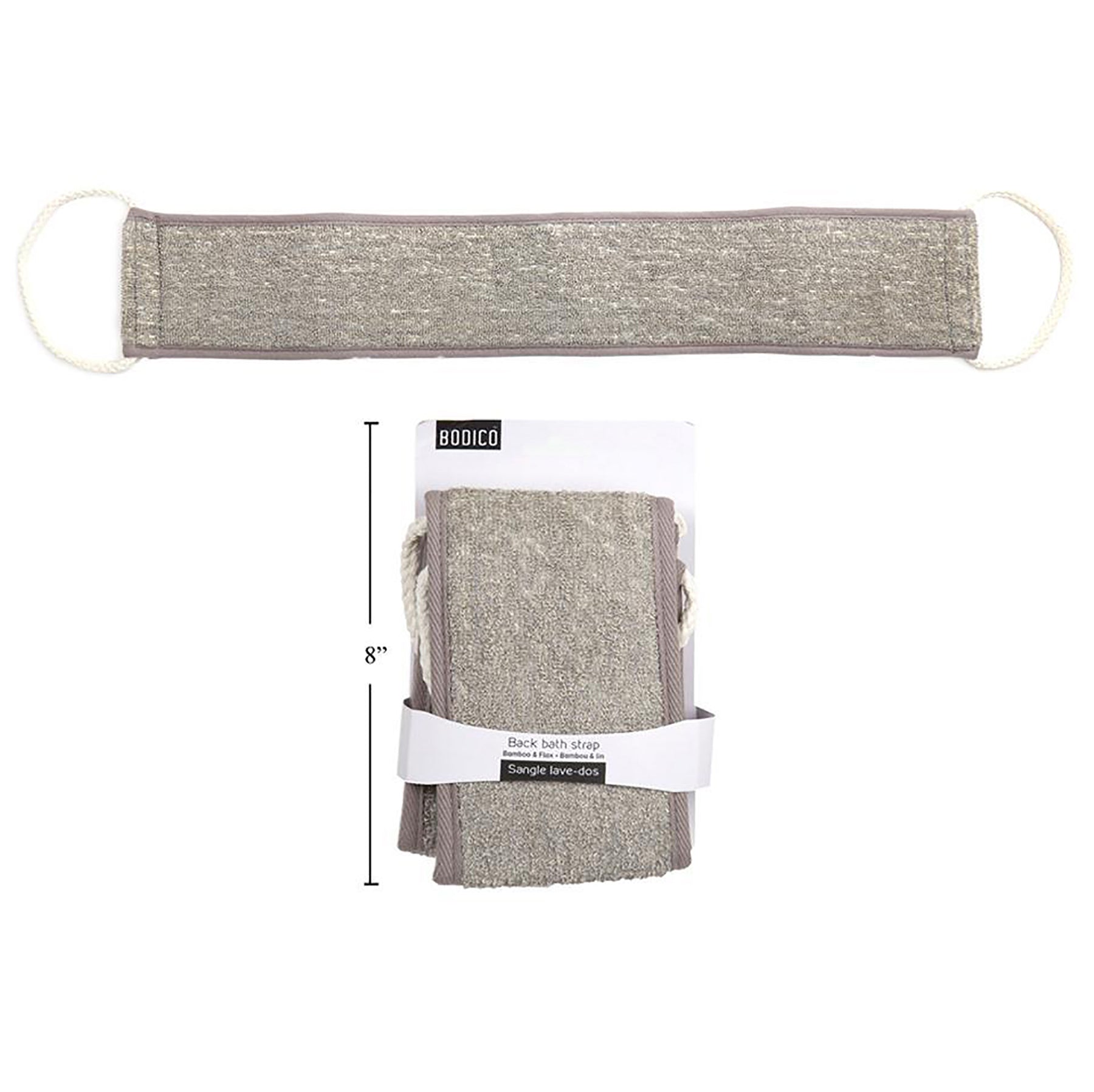 Bodico Back Bath Strap Flax and Bamboo 24in