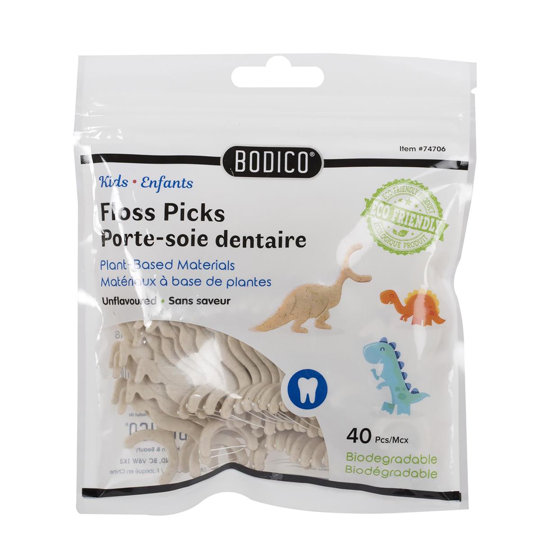 Bodico 40 Kids Floss Picks Biodegradable