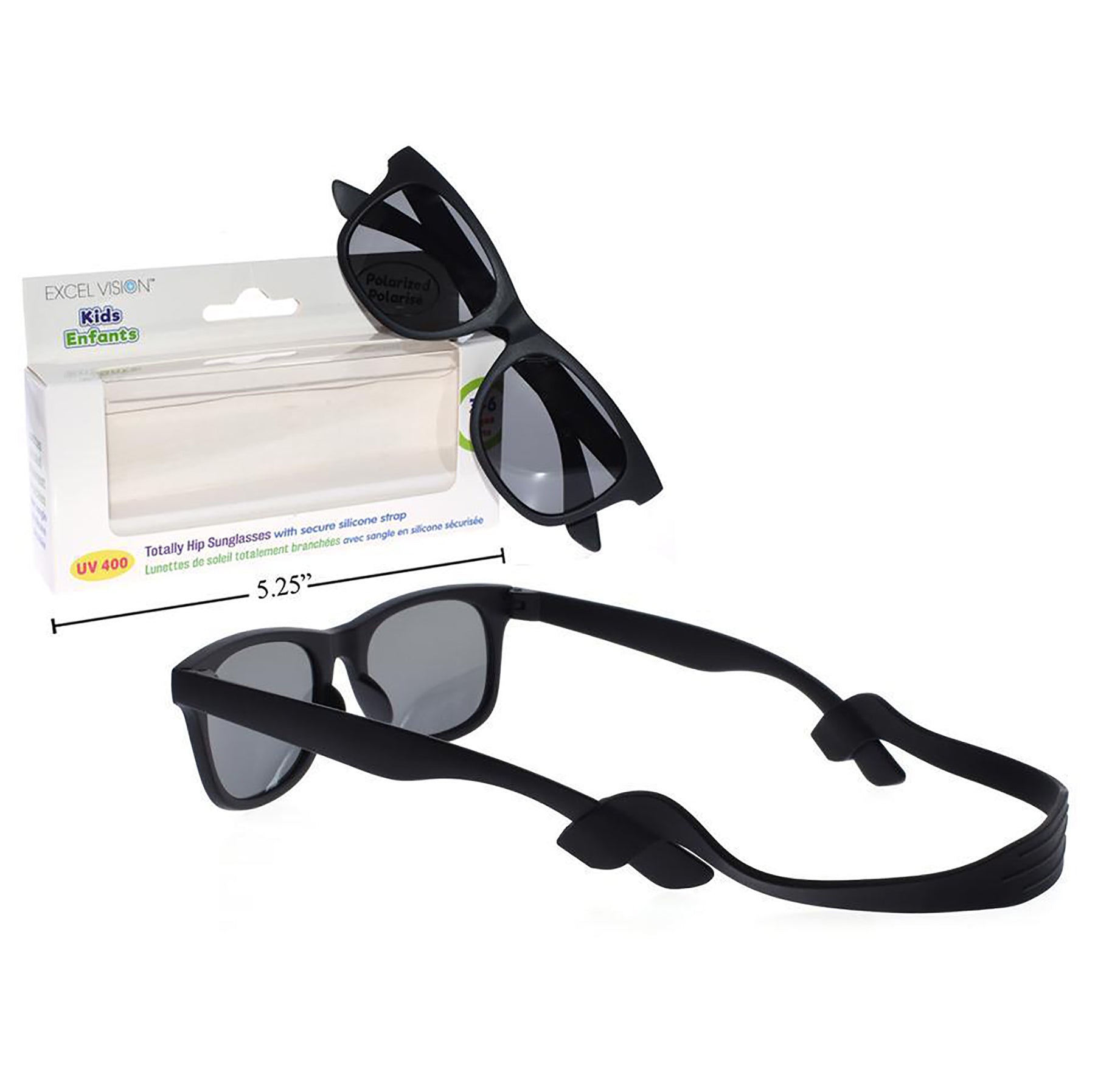 Excel Vision Polarized Sunglasses with Silicone Strap Black 3 - 6 yr