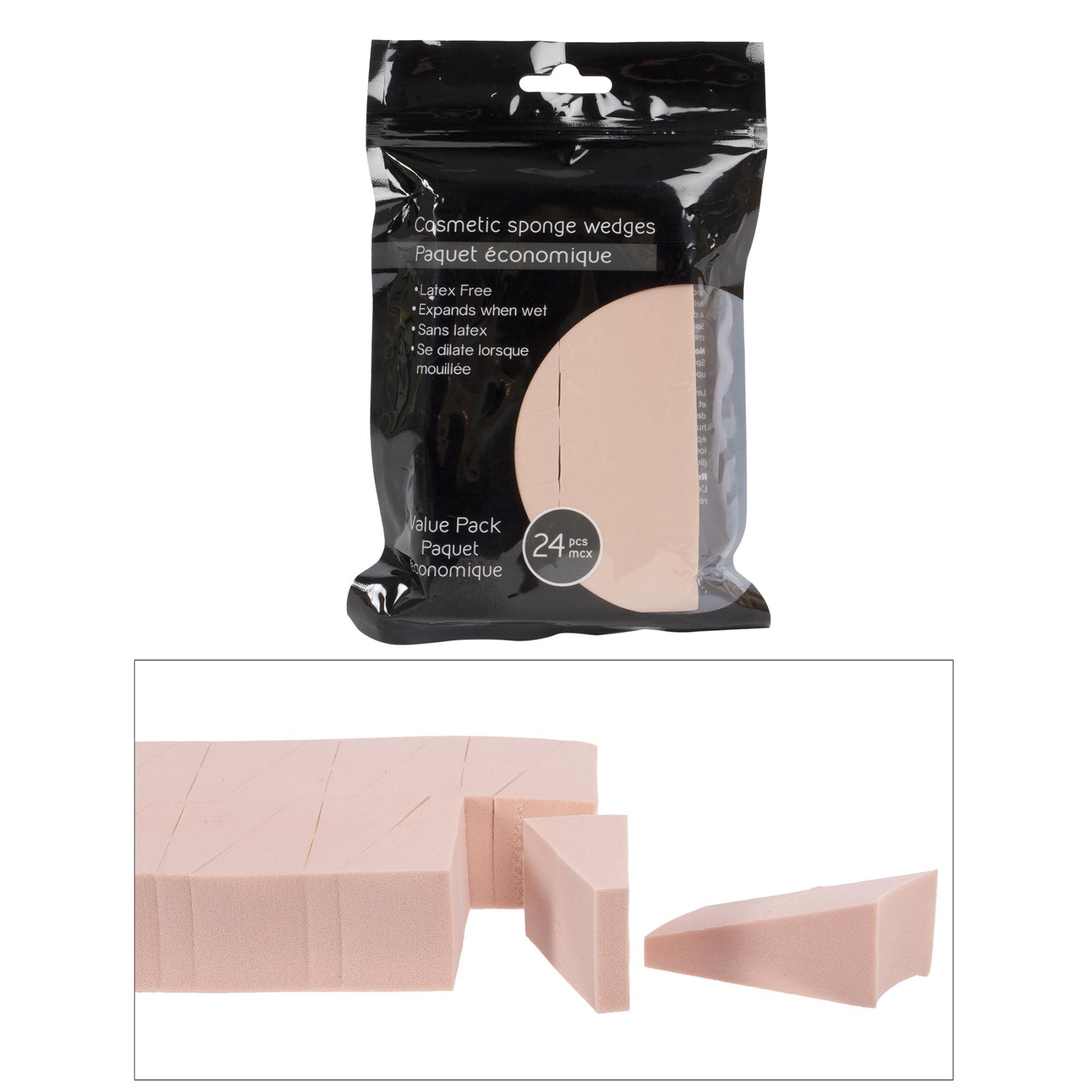 Bodico 24 Cosmetic Sponge Wedges 1.7x0.78x0.78in