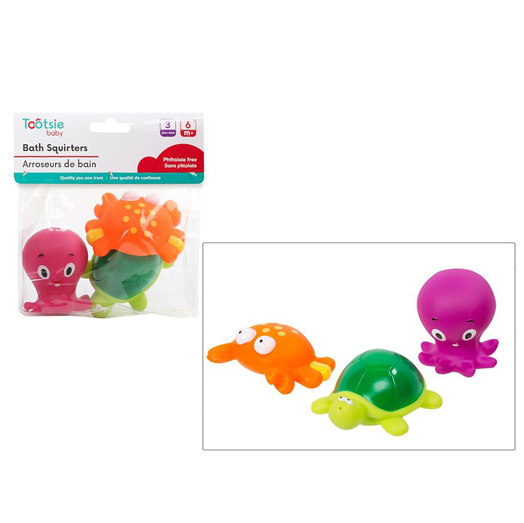 Tootsie Baby 3 Bath Squirts Sea 3in