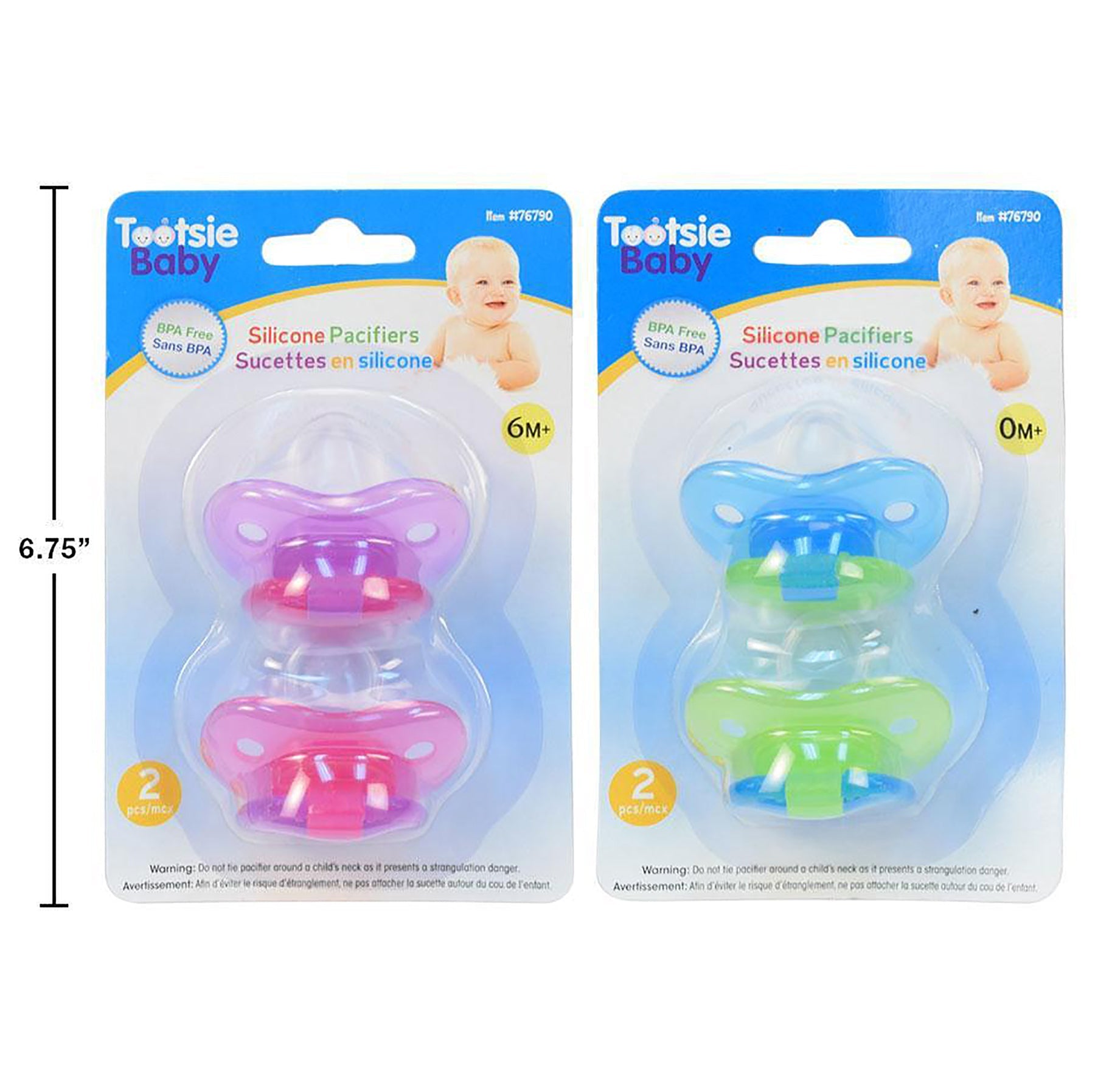 Tootsie Baby 2 Pacifiers Silicone 0m - 6m