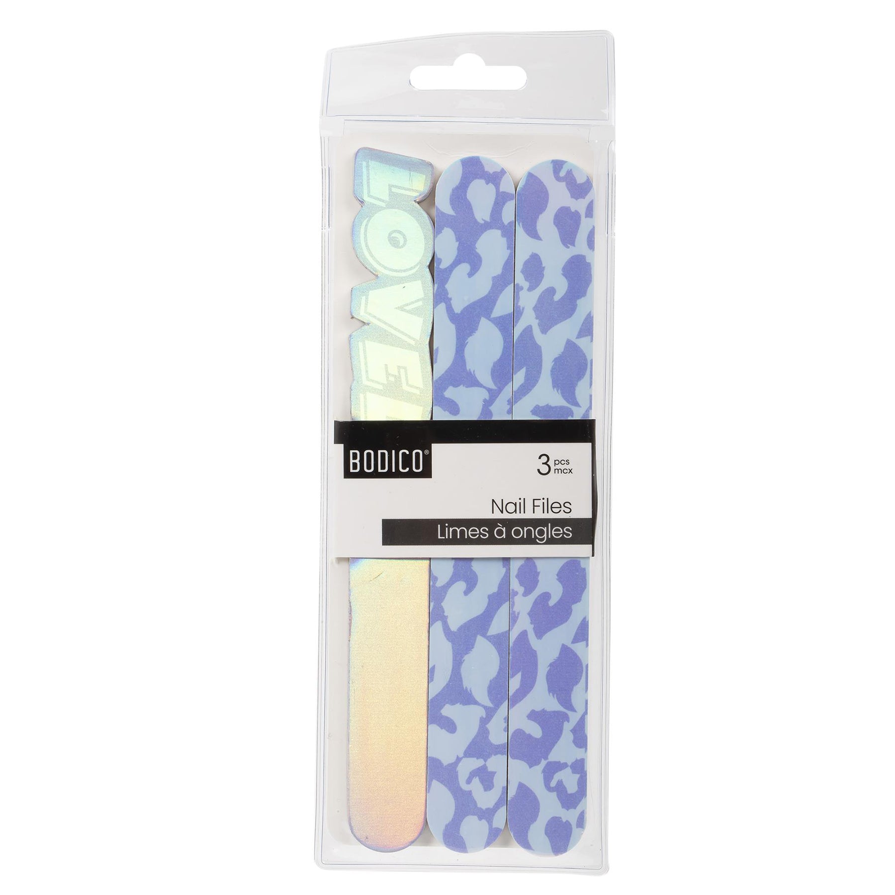 Bodico 3 Nail Files Lilac Mix 7x0.75in