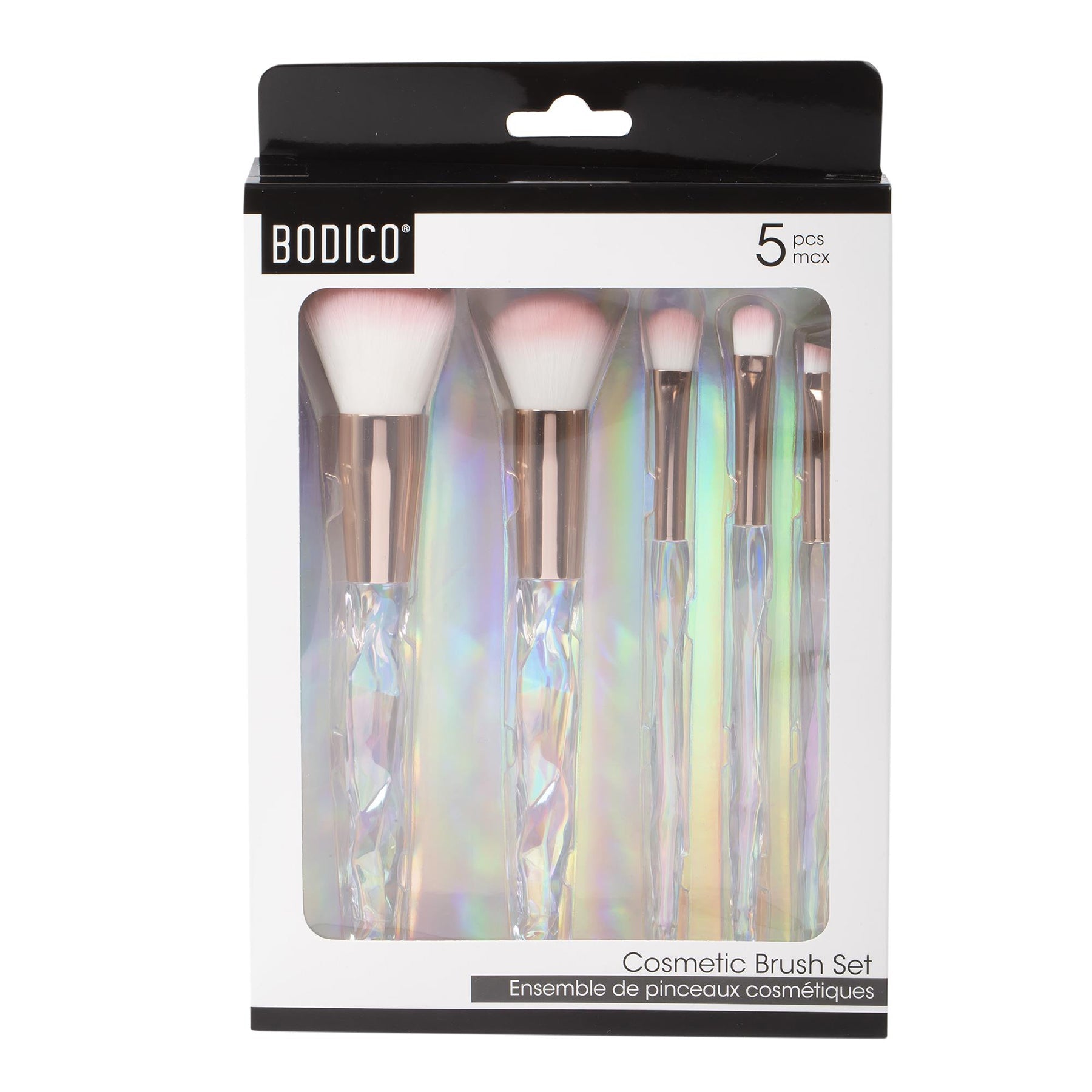 Bodico 5pcs Cosmetic Brush Set Holographic 6.5in each