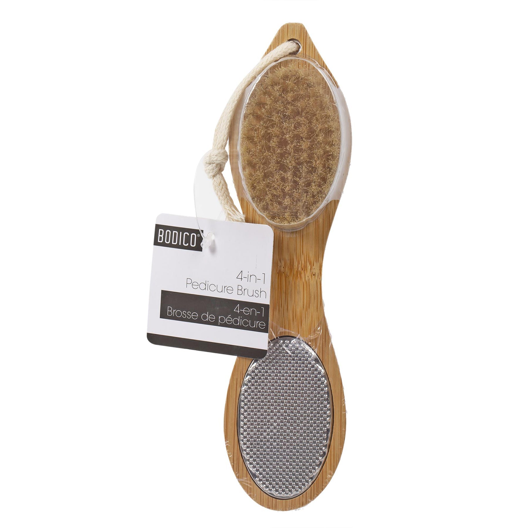 Bodico Pedicure Wood Brush  4-in-1 7.75in