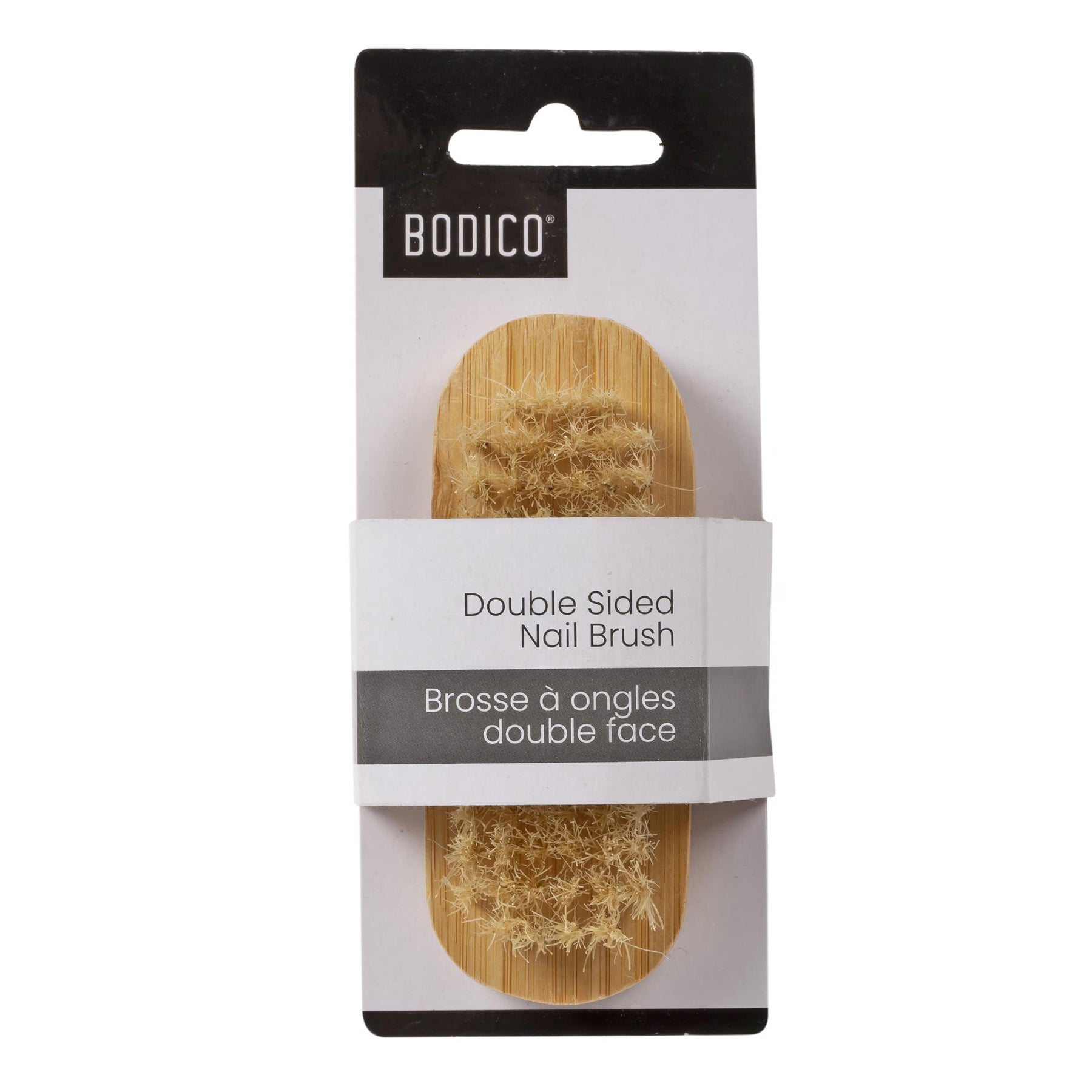 Bodico Wood Nail Brush Double Side 3.9x1.4x1.1in