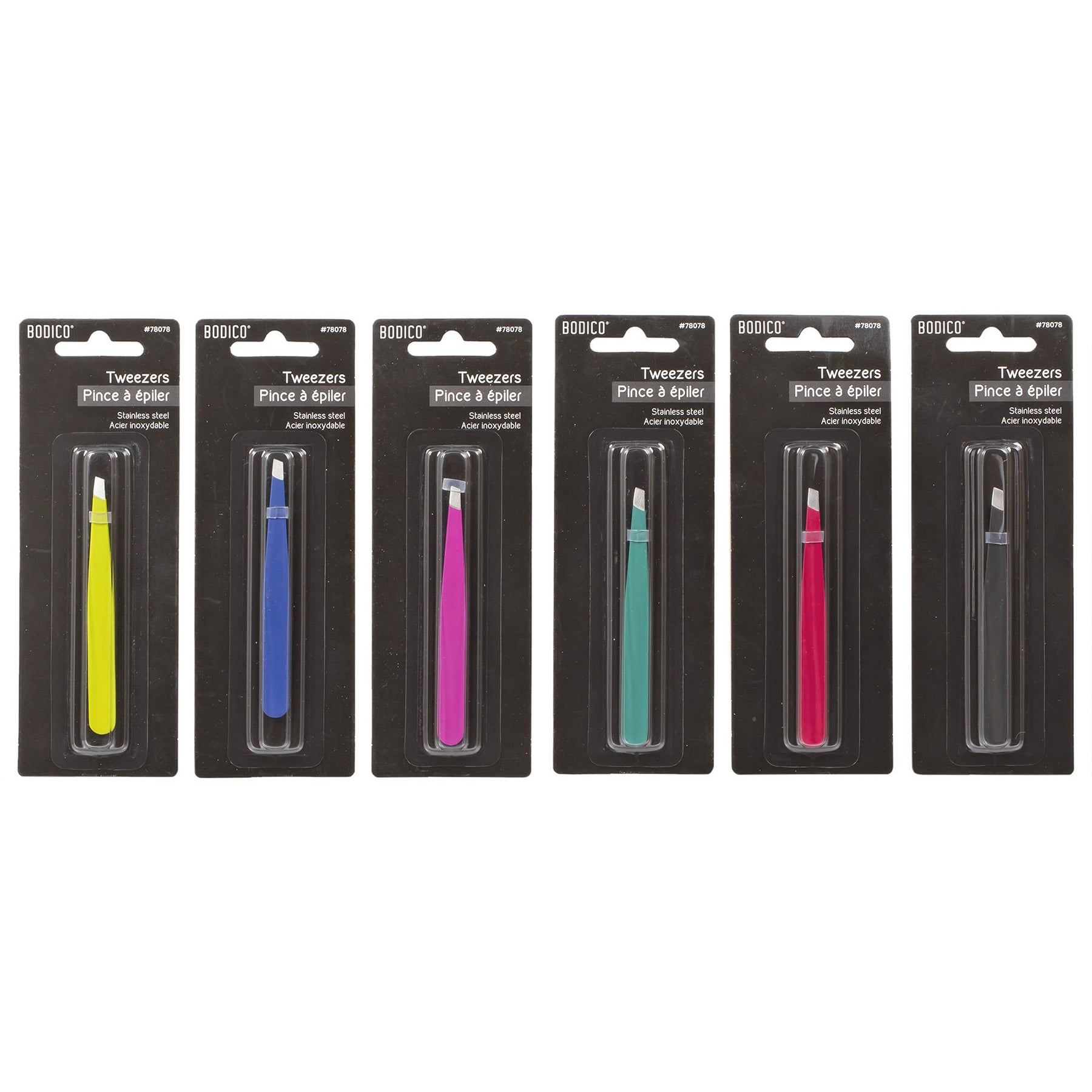 Bodico Tweezer Colorful Rubber Finish 3.75in