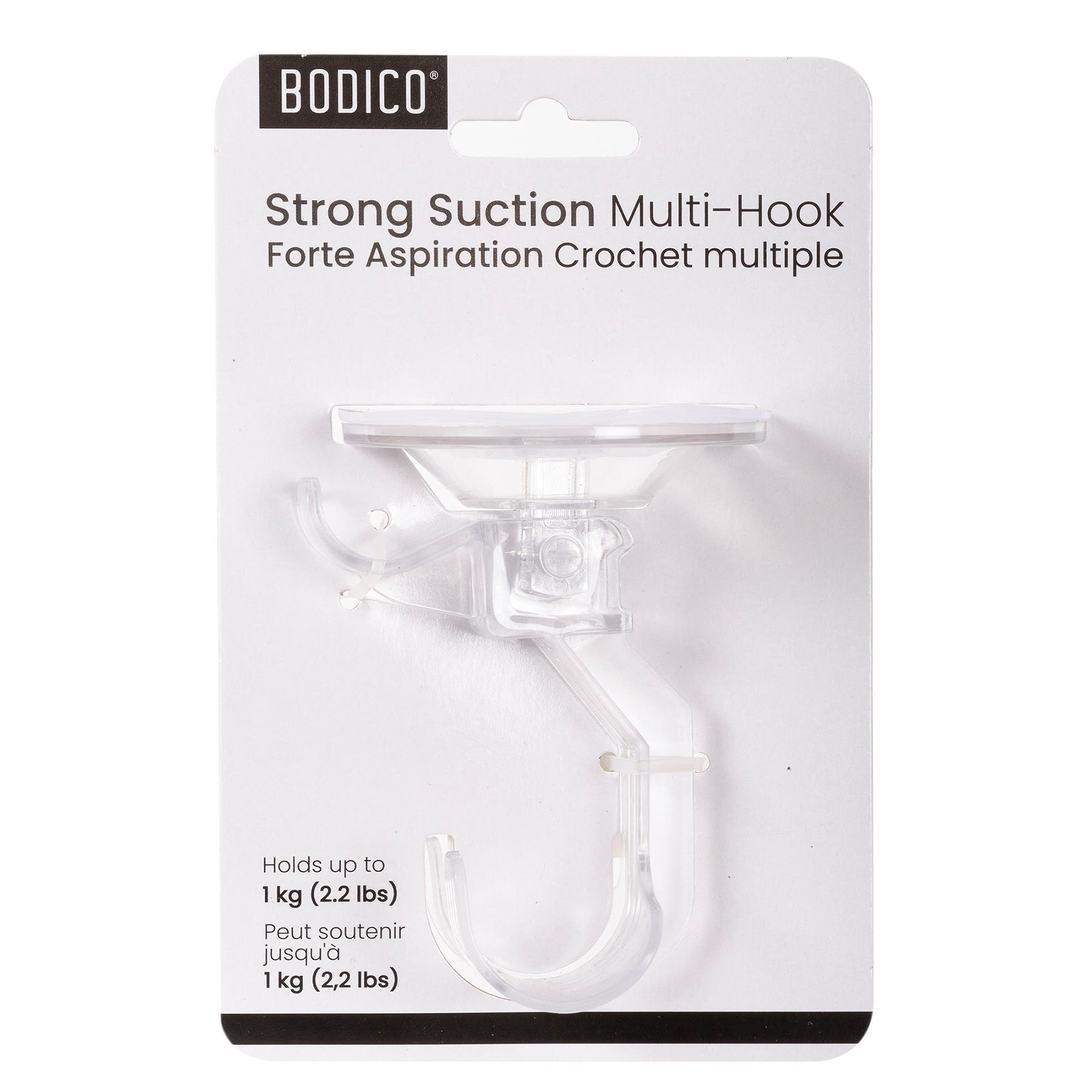 Bodico 3-Hook and Razor Holder Clear Plastic 3.66x3x2.75in