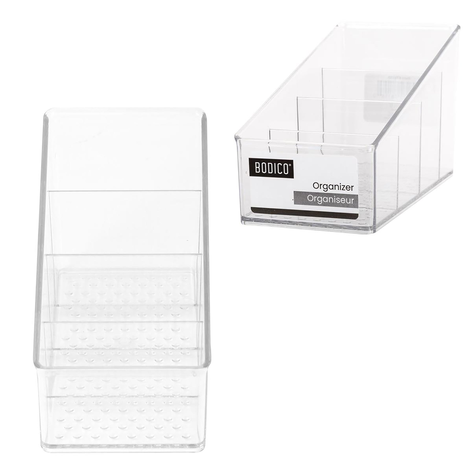 Bodico Organizer 4 Sections Clear Plastic 5.9x2.75x3.5in