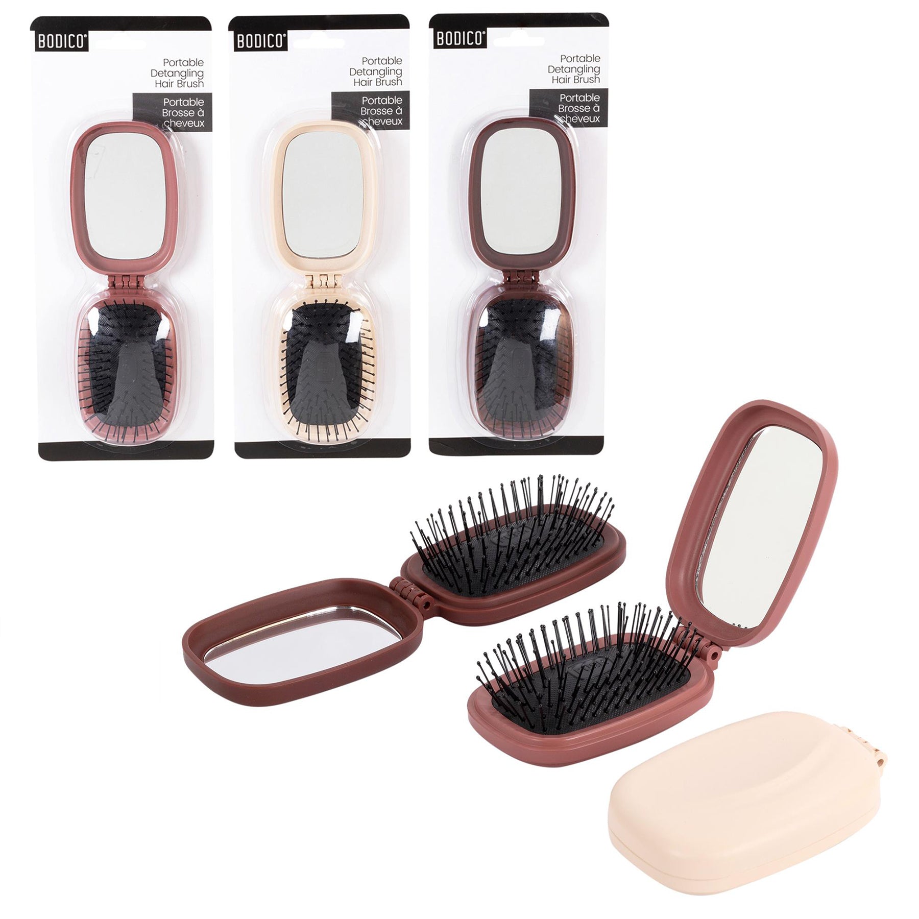 Bodico Detangling Hair Brush  Flex-Bristle 2.5x3.75in closed