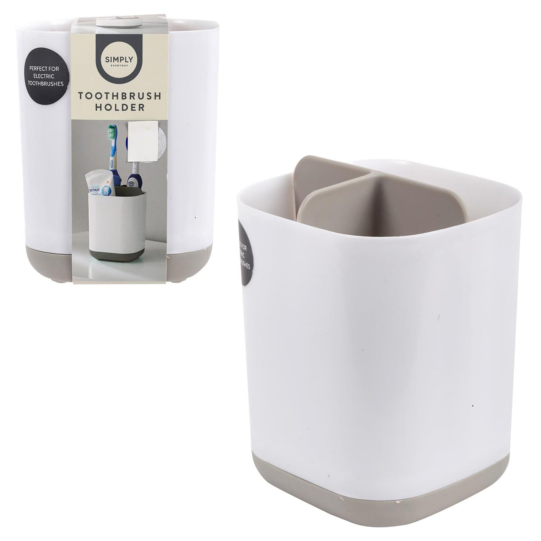 Bodico Toothbrush Holder Plastic 3.5x3.7x4.5in