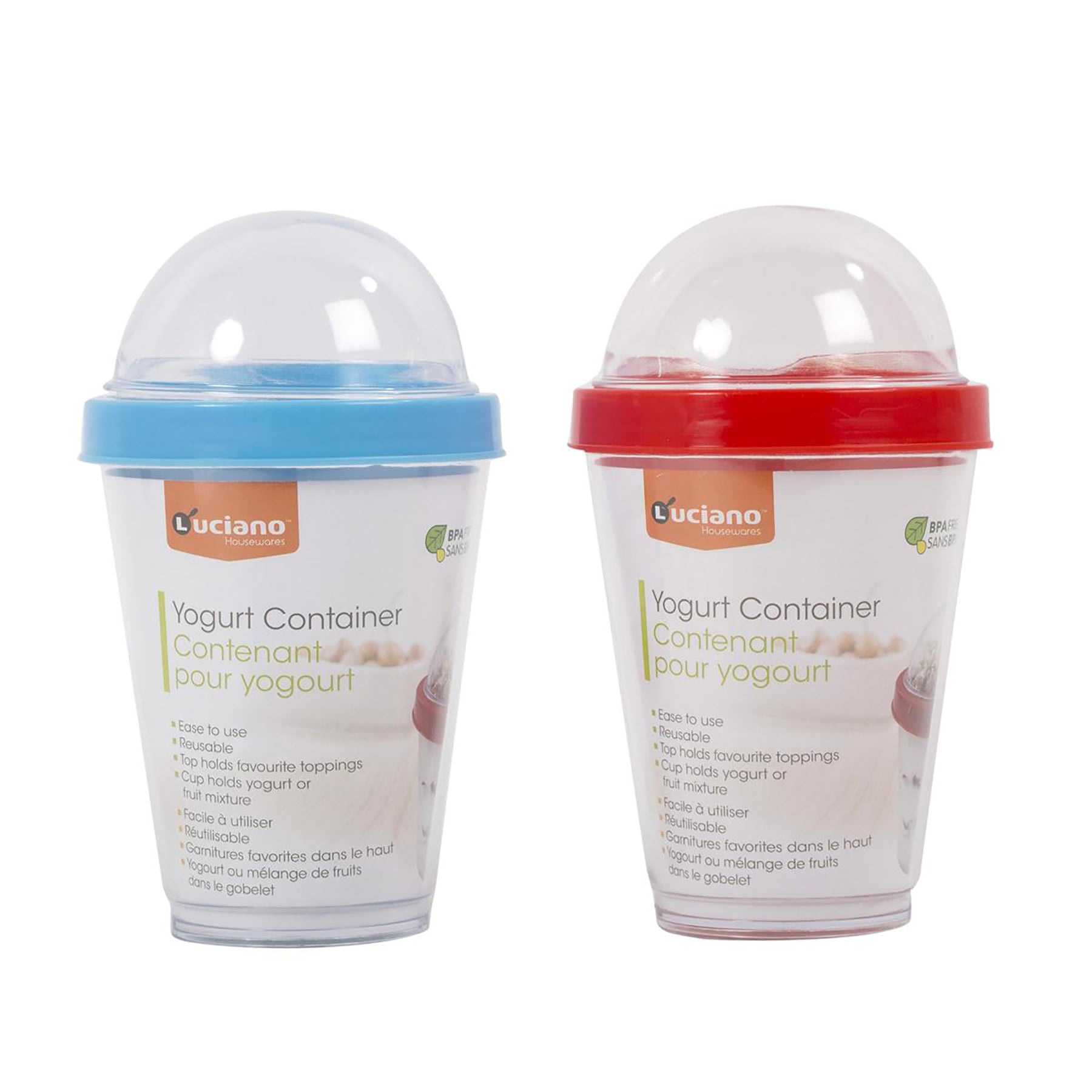 Luciano Yogurt Container Plastic 3.5 dia x 6in H