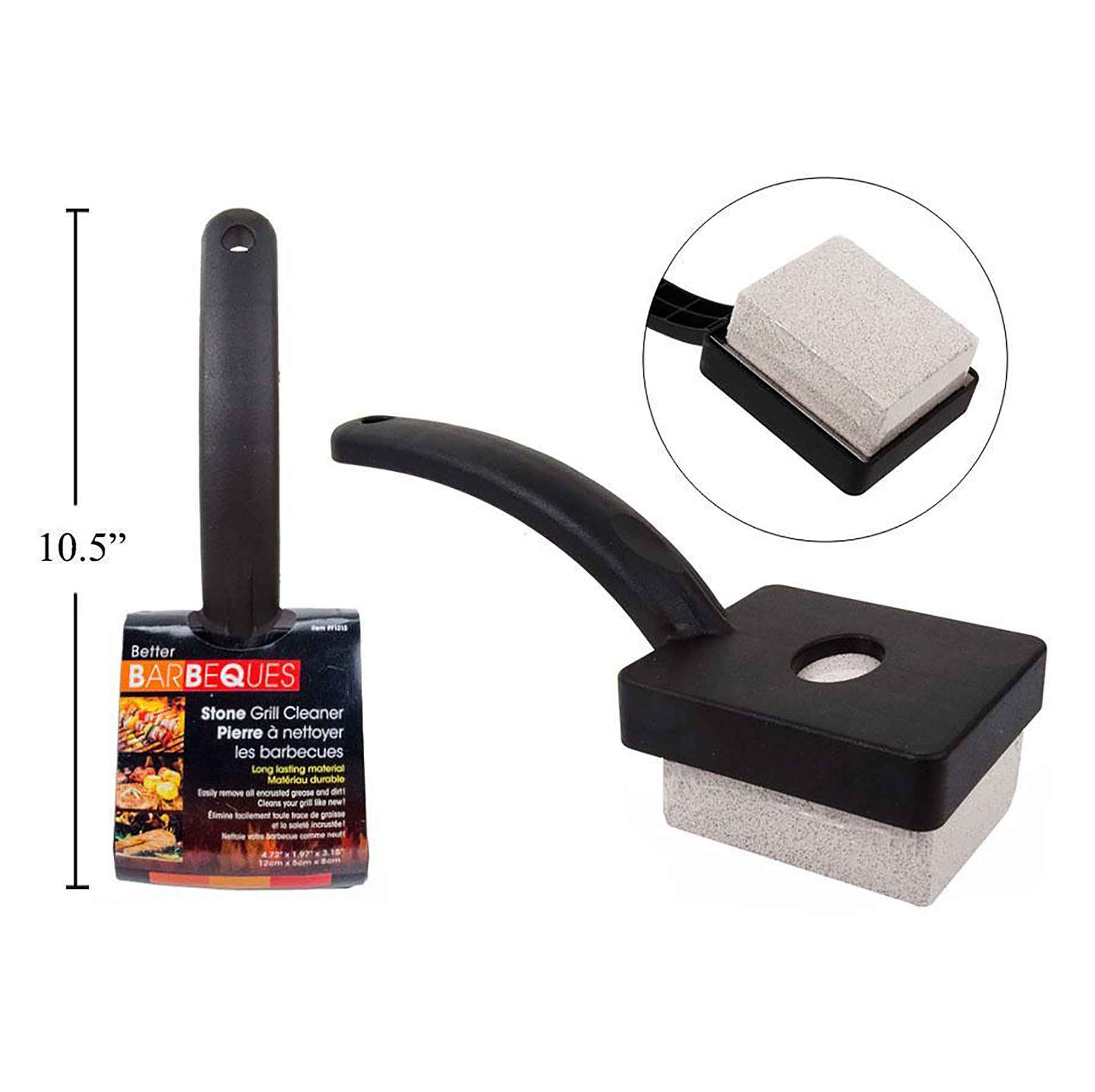 BBQ Stone Grill Cleaner with Curved Handle 10.5in