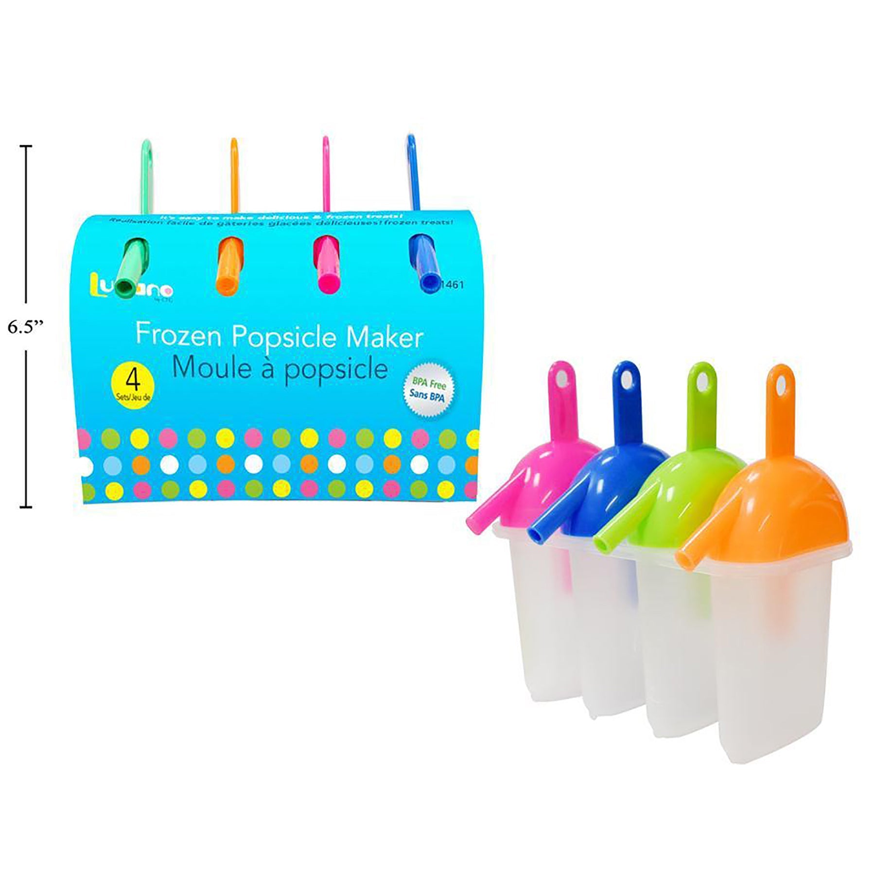 Luciano 4 Frozen Popsicle Maker Plastic