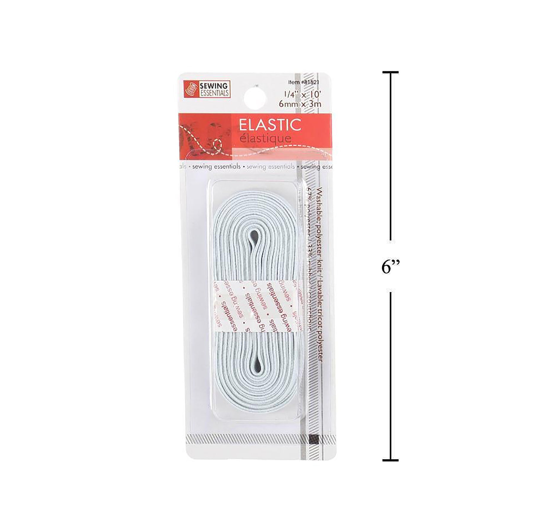 Sewing Essentials White Elastic 0.25x120in