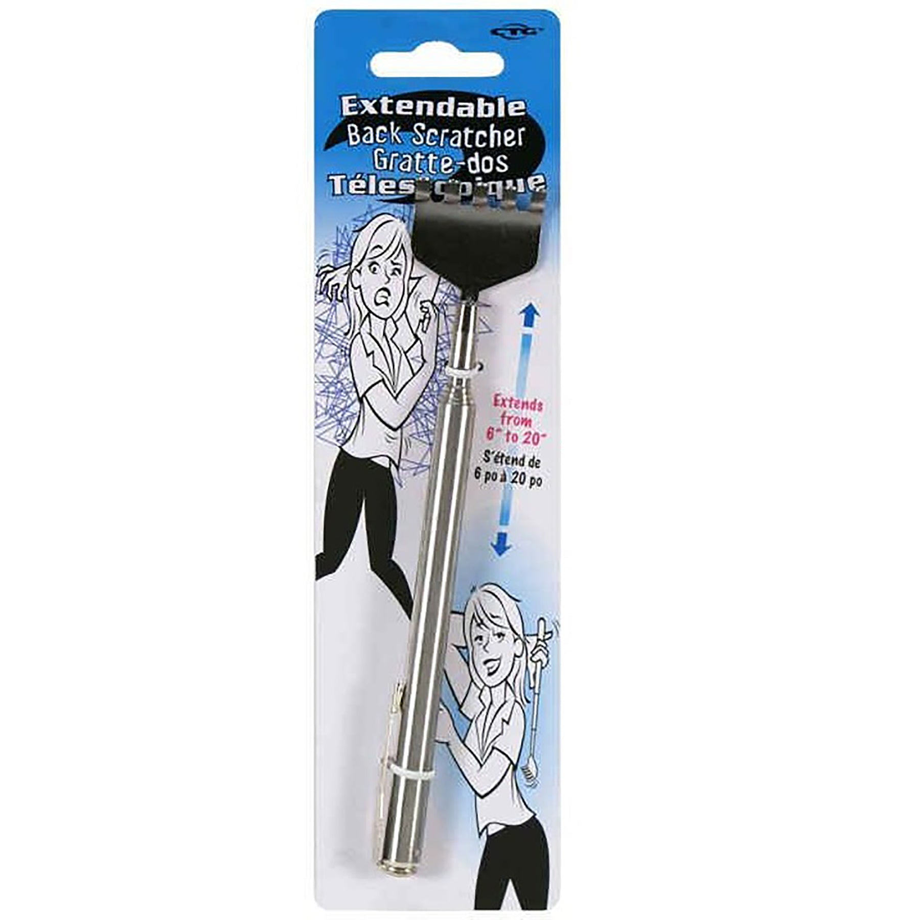 Extendable Back Scratcher Stainless Steel 6in to 20in