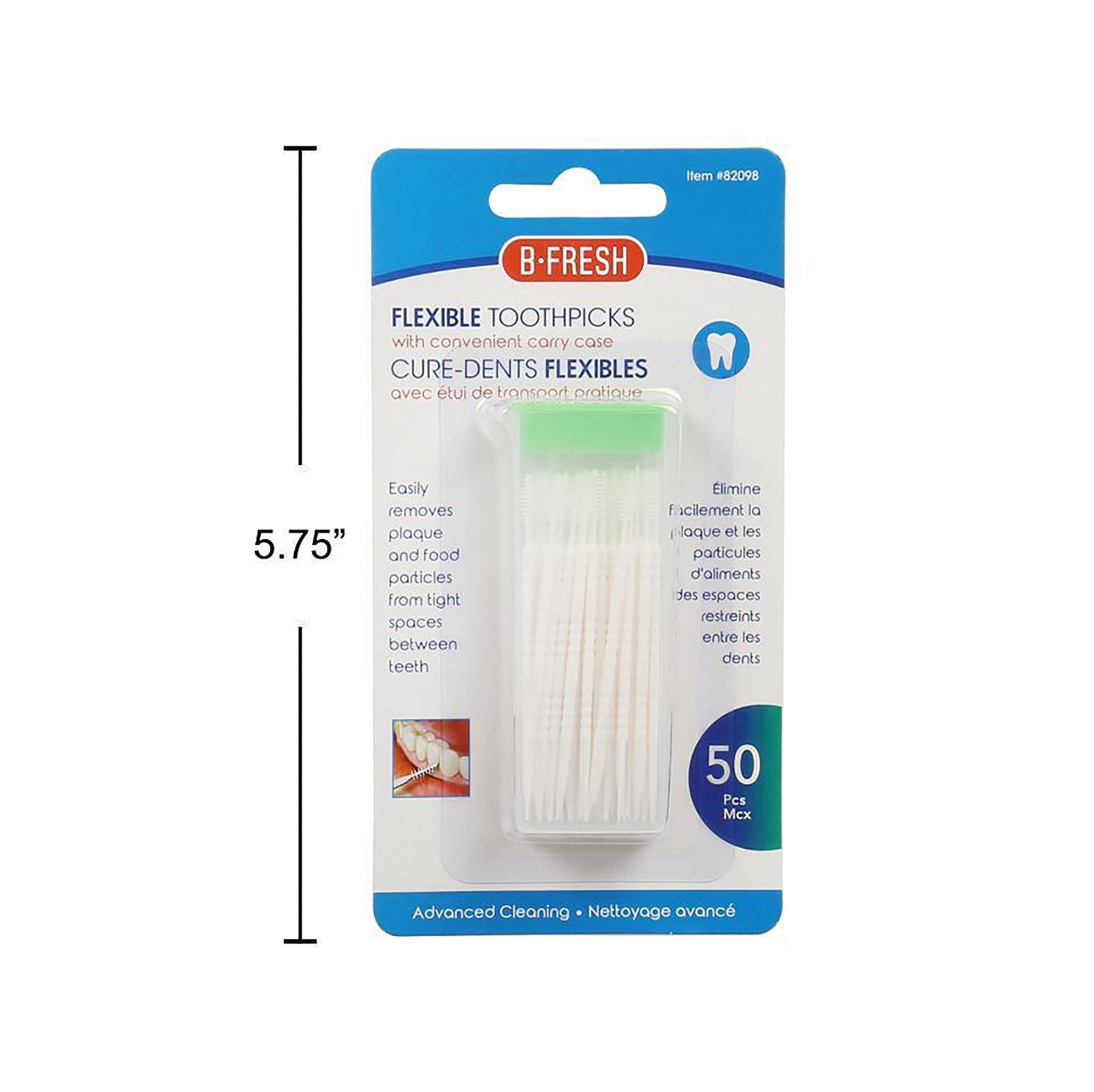 Bodico 50 Toothpicks Flexible with Carry Case 3x1in