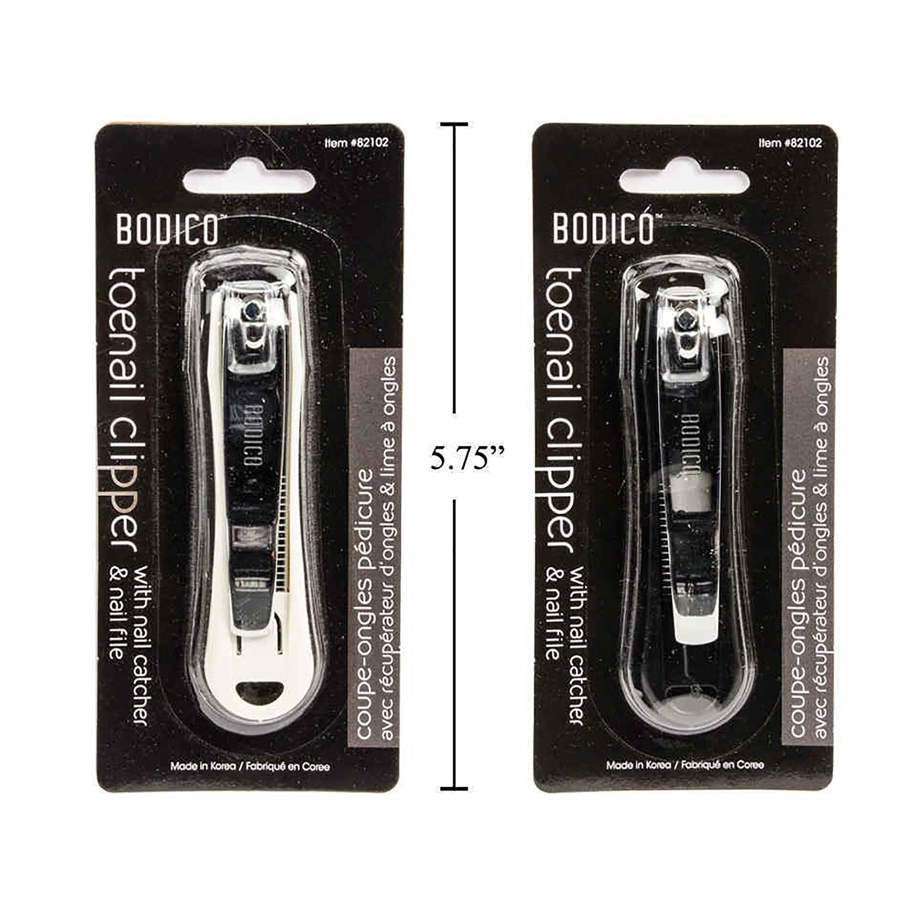 Bodico Toe Nail Clipper with Catcher and File 3.2in