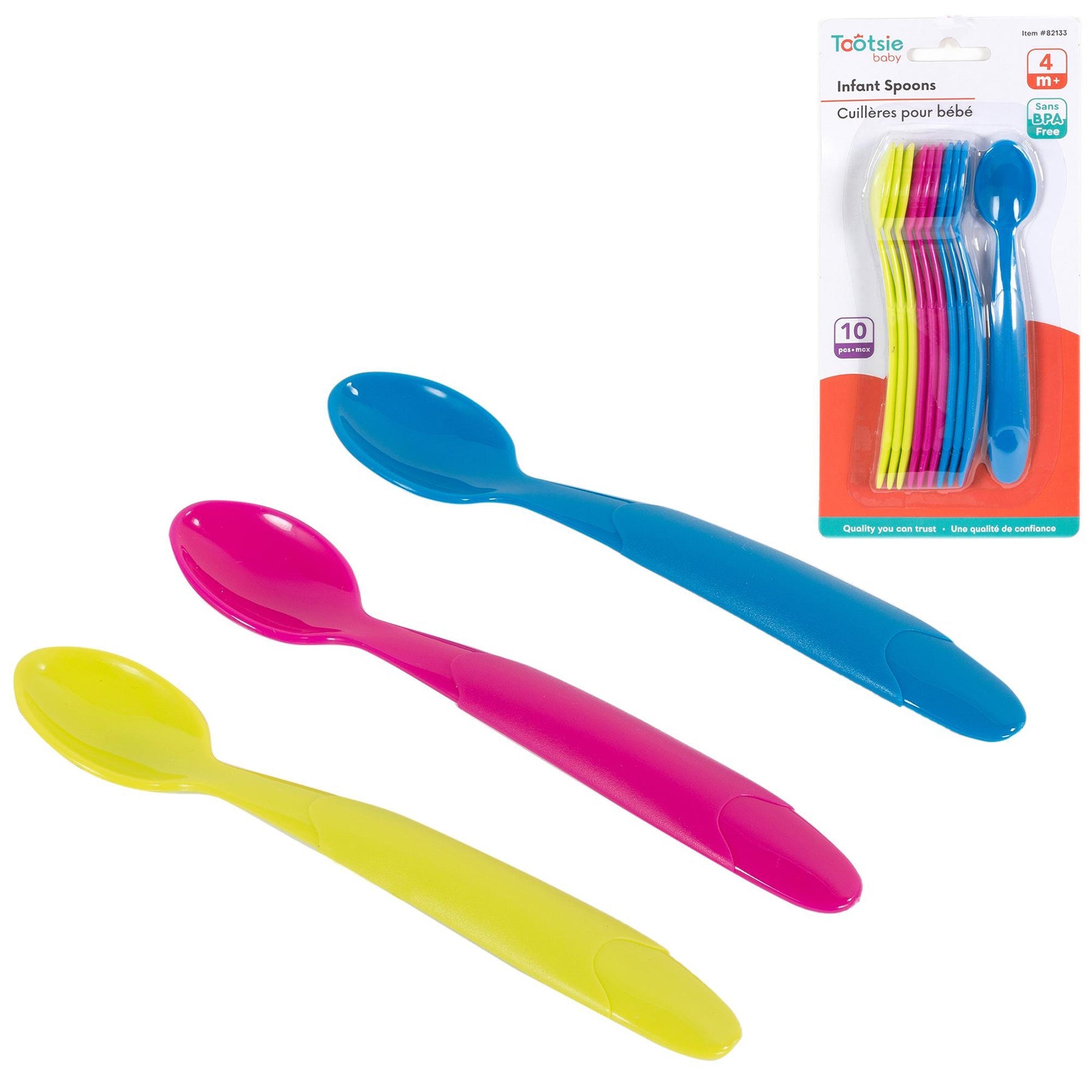 Tootsie Baby 10 Infant Plastic Spoons  5.25in