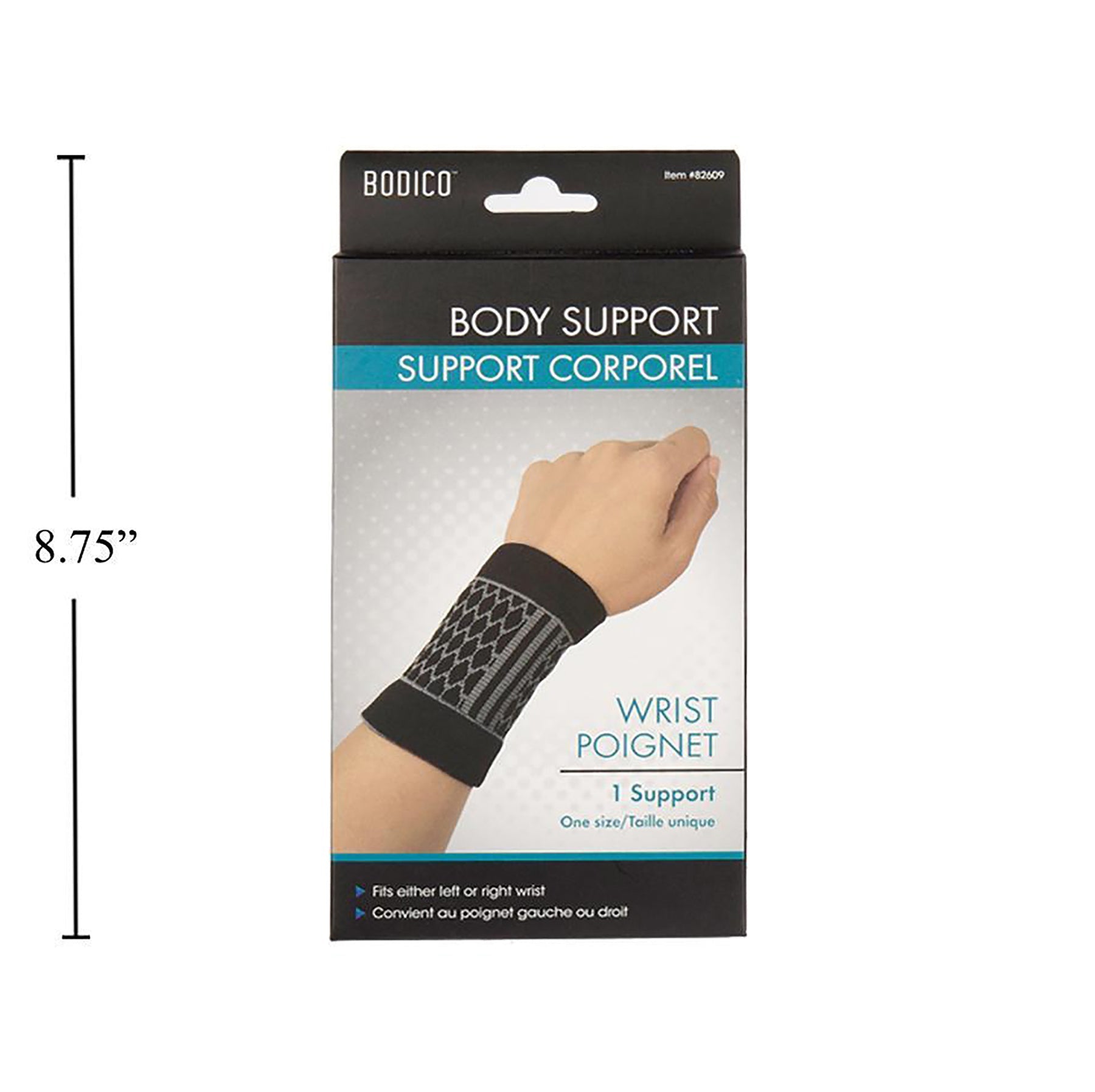 Bodico Pro Wrist Support Black with Grey Web One Size