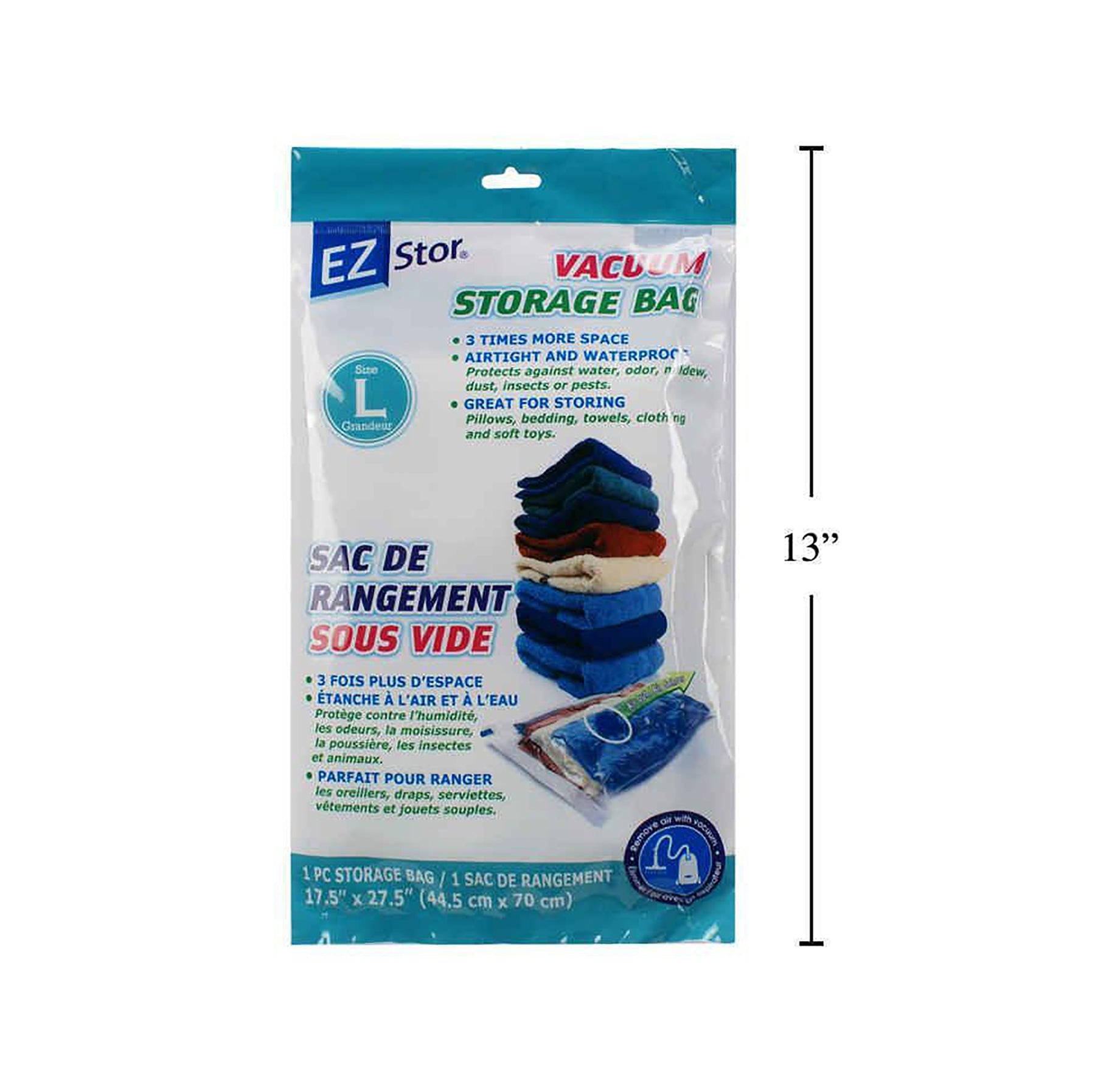 EZ-Stor Vaccum Storage Plastic Bag 17.5x27.5in