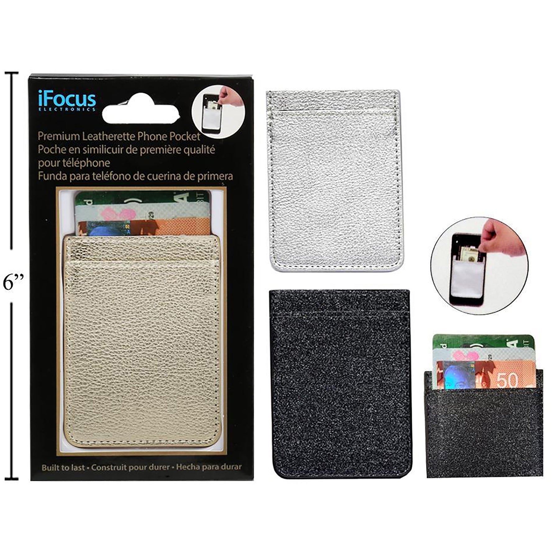 iFocus Premium Leatherette Mobile Phone Pouch 3.25x2.5in