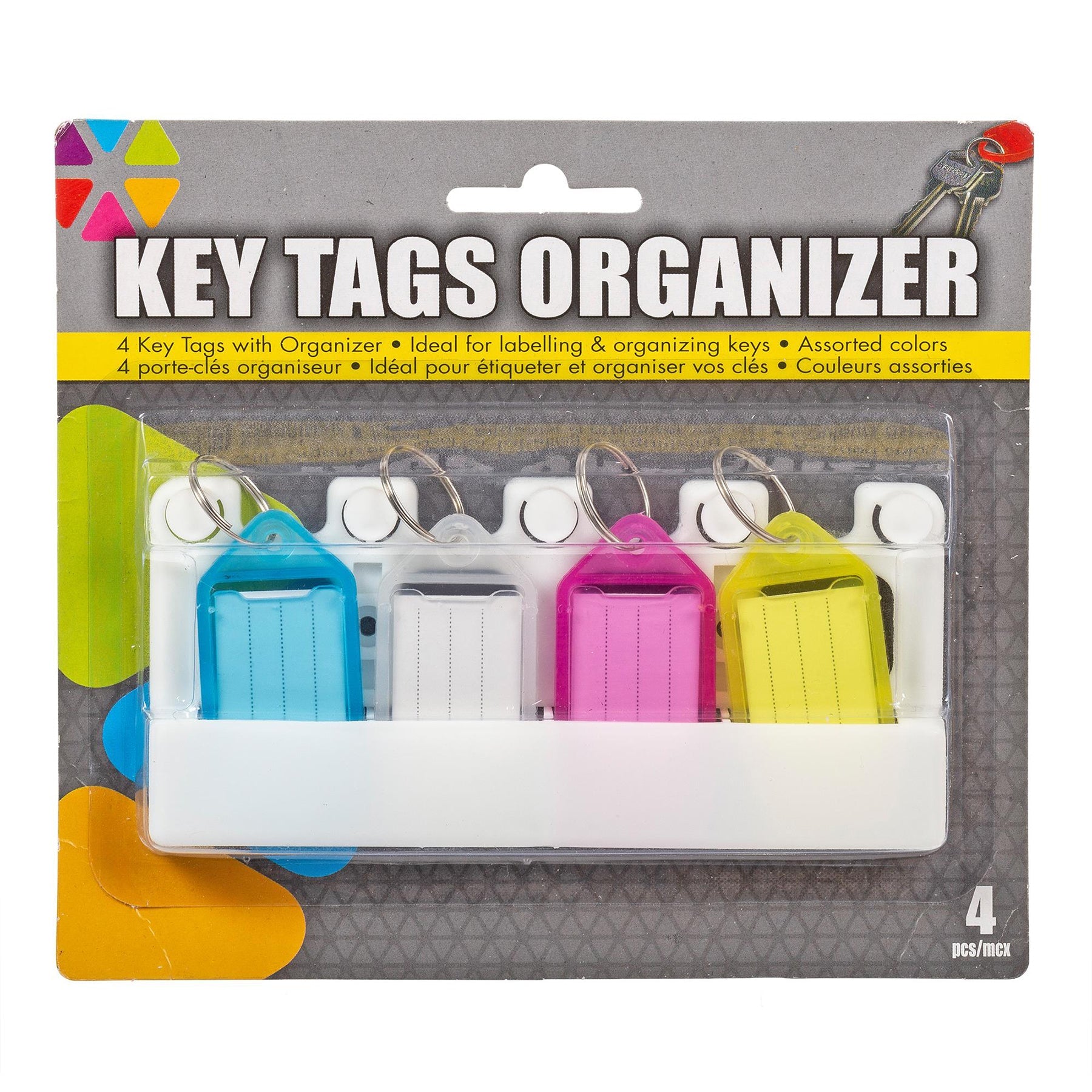 4 Key Tags Organizer with Stand Plastic 5.4x2.5in