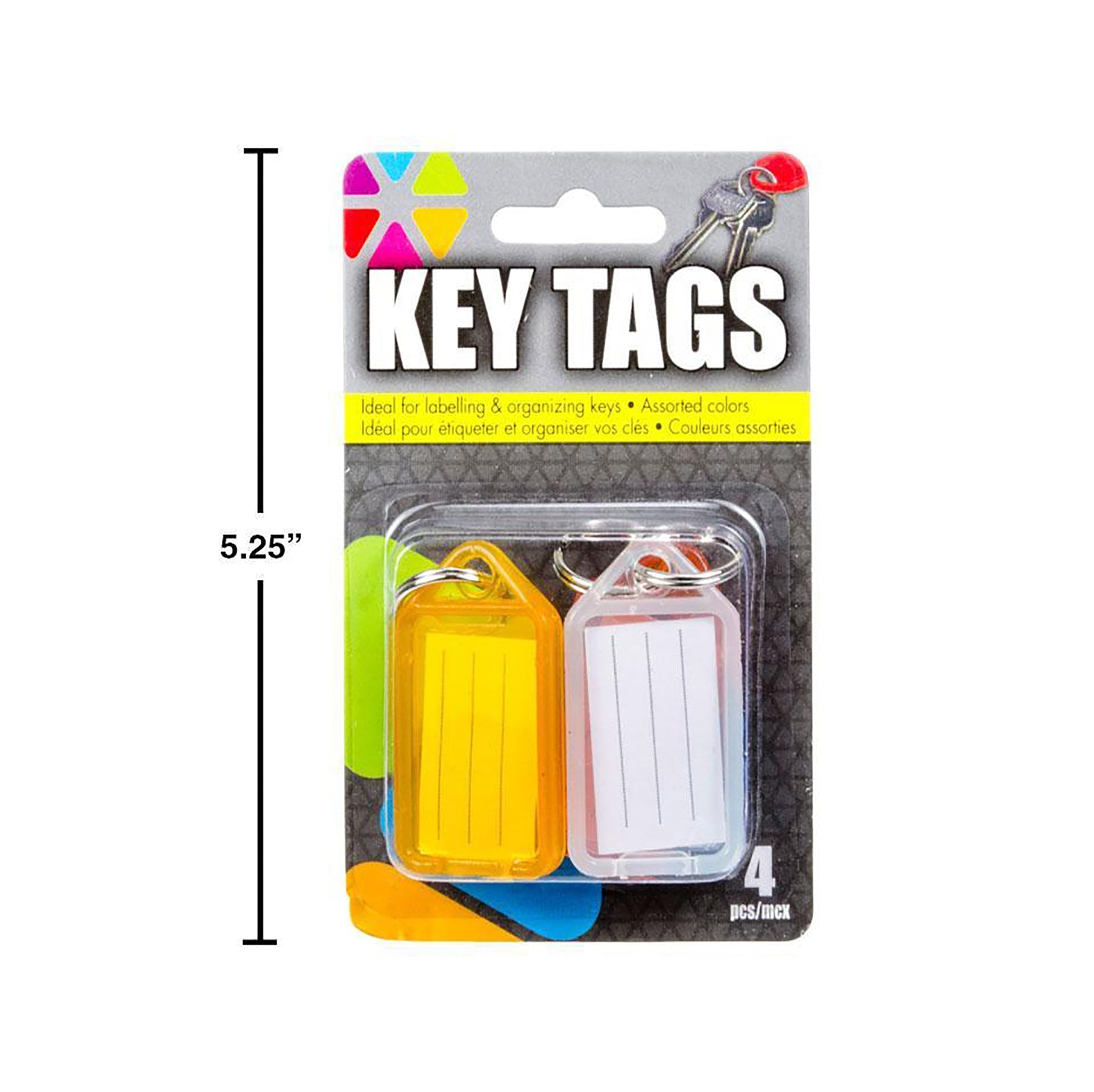 4 Key Tags Organizer Plastic 2x1in each
