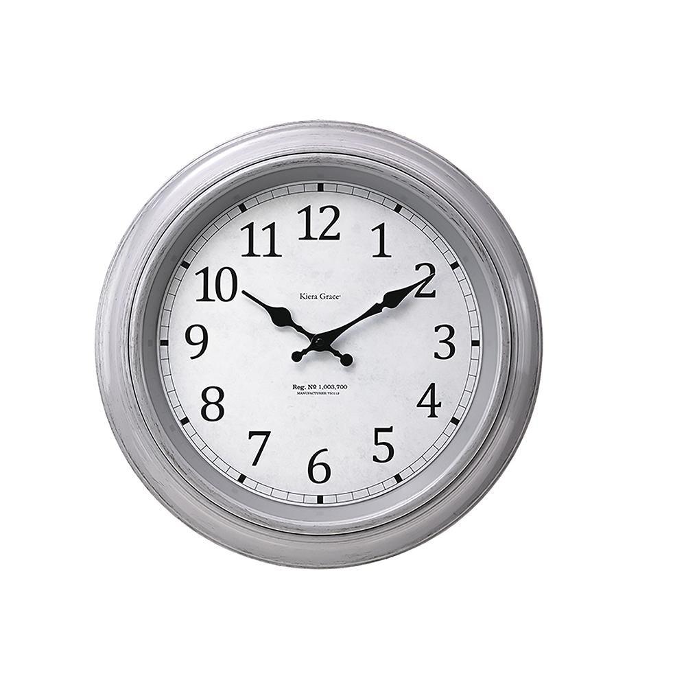 Odessa 16In Wall Clock - Brushed Grey - Dollar Max Depot