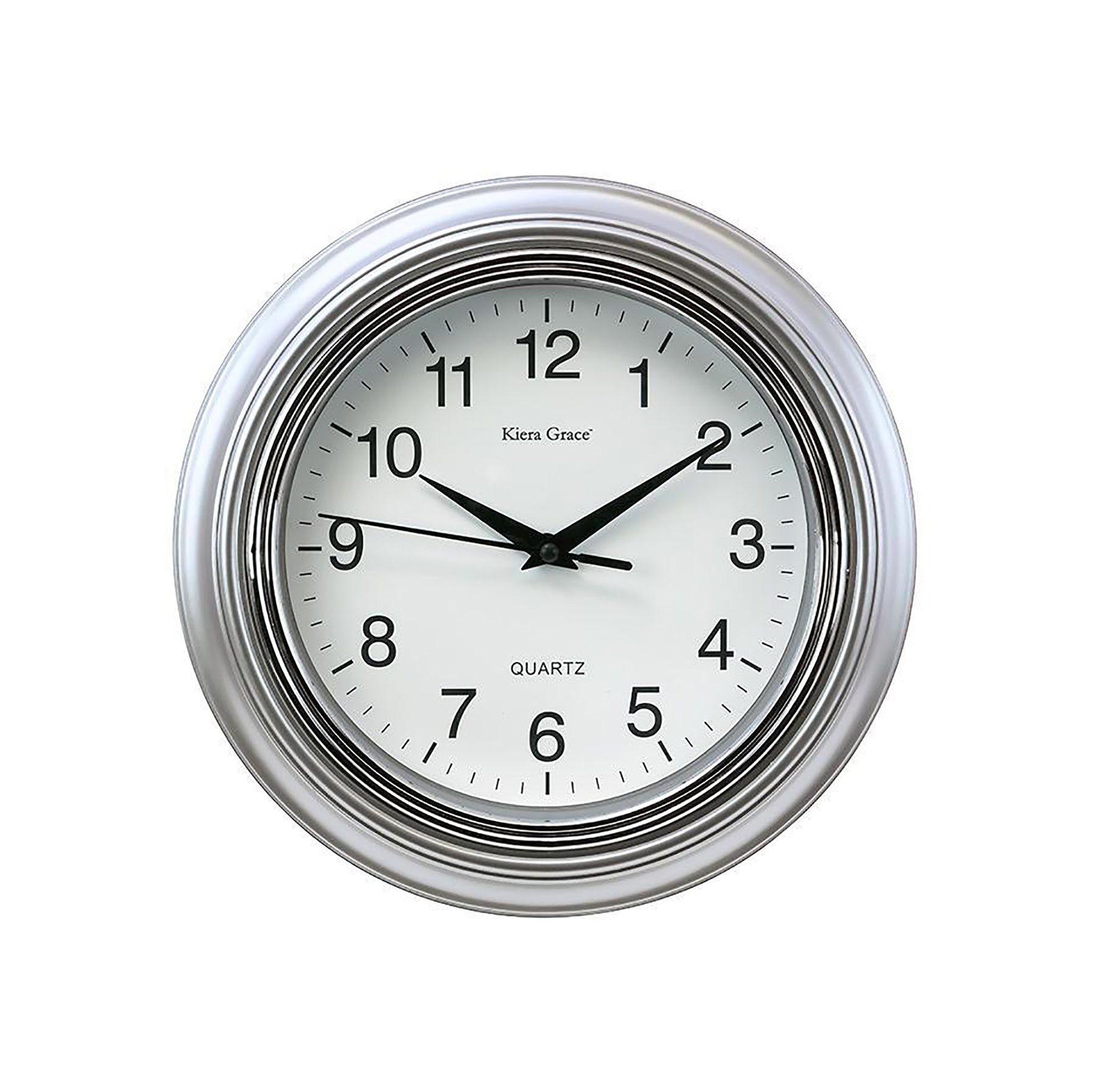 KG Aster Wall Clock Silver 10in