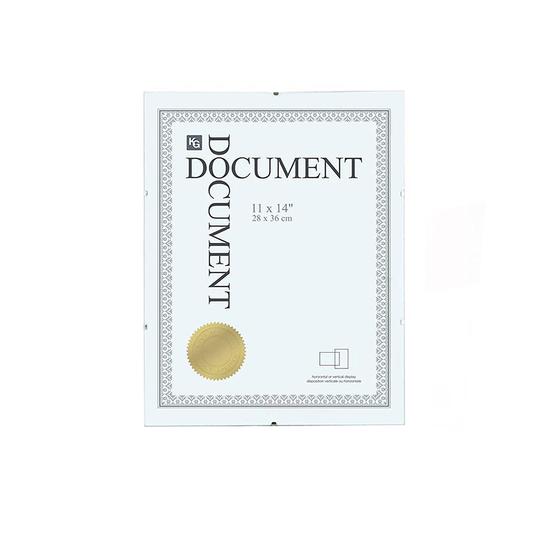 KG Document Clip Frame Clear Glass 11x14in