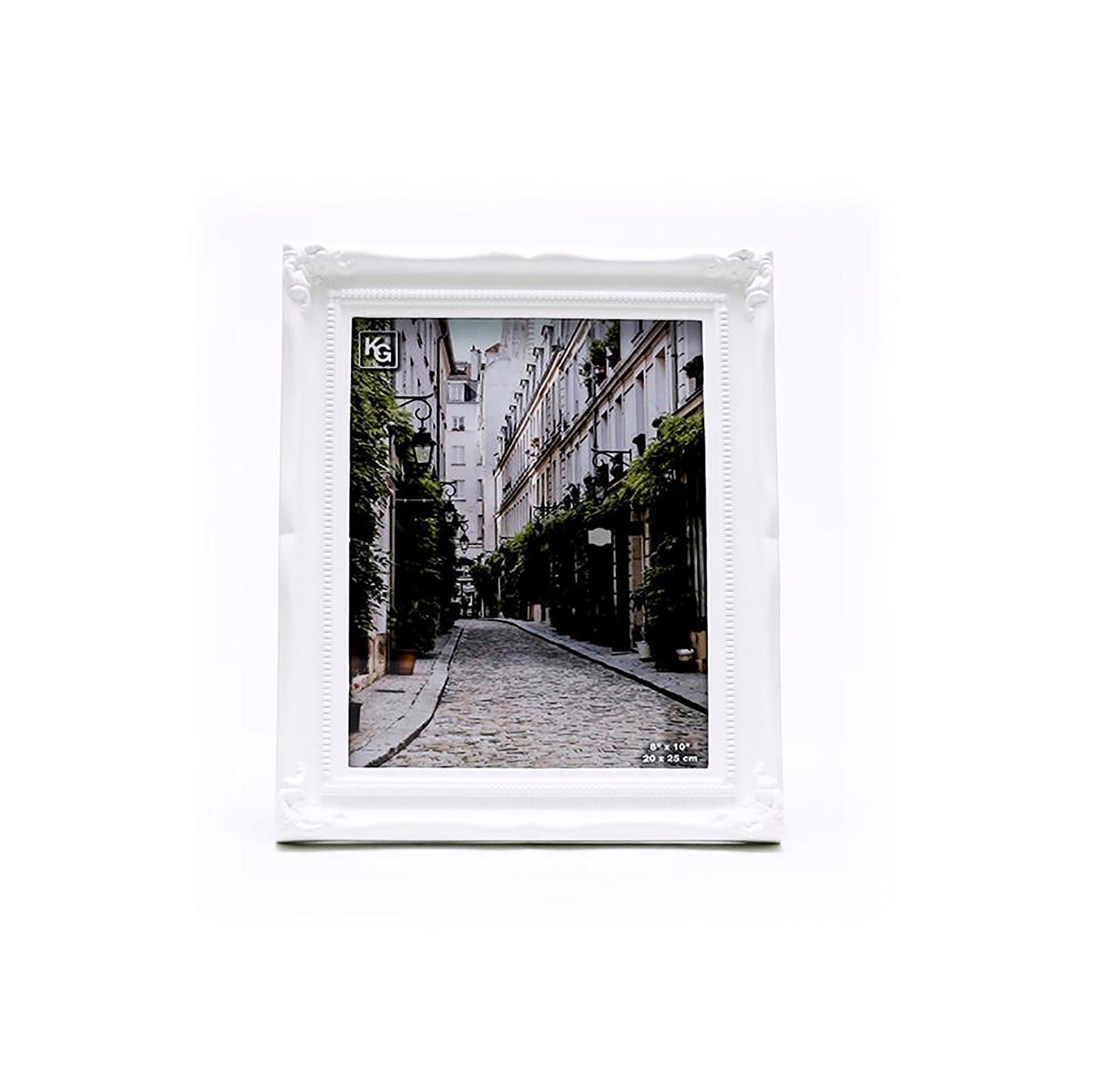 KG Georgia White Frame Plastic Embossed 8x10in