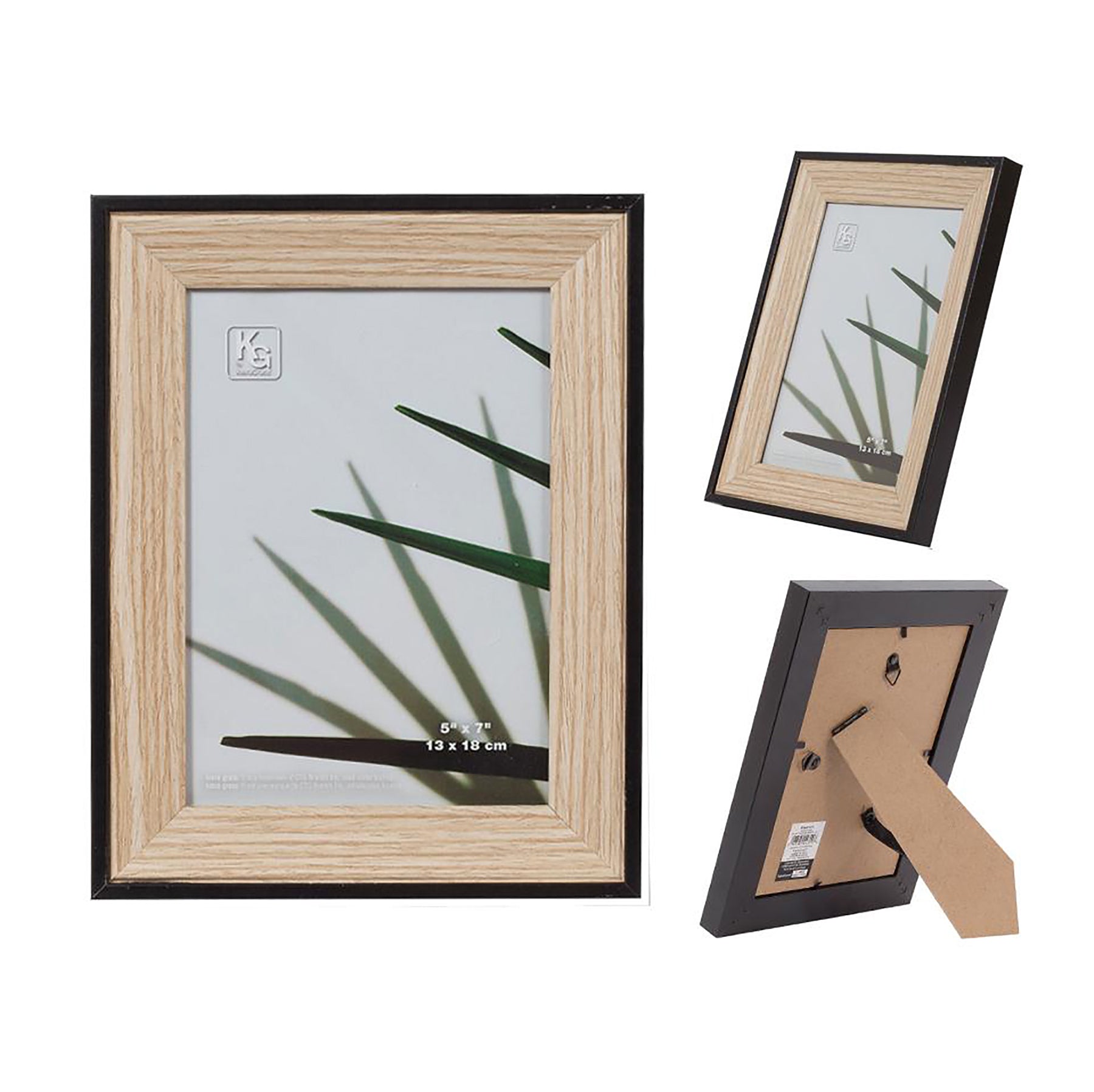 KG Alder Black and Natural Wood Frame 5x7in