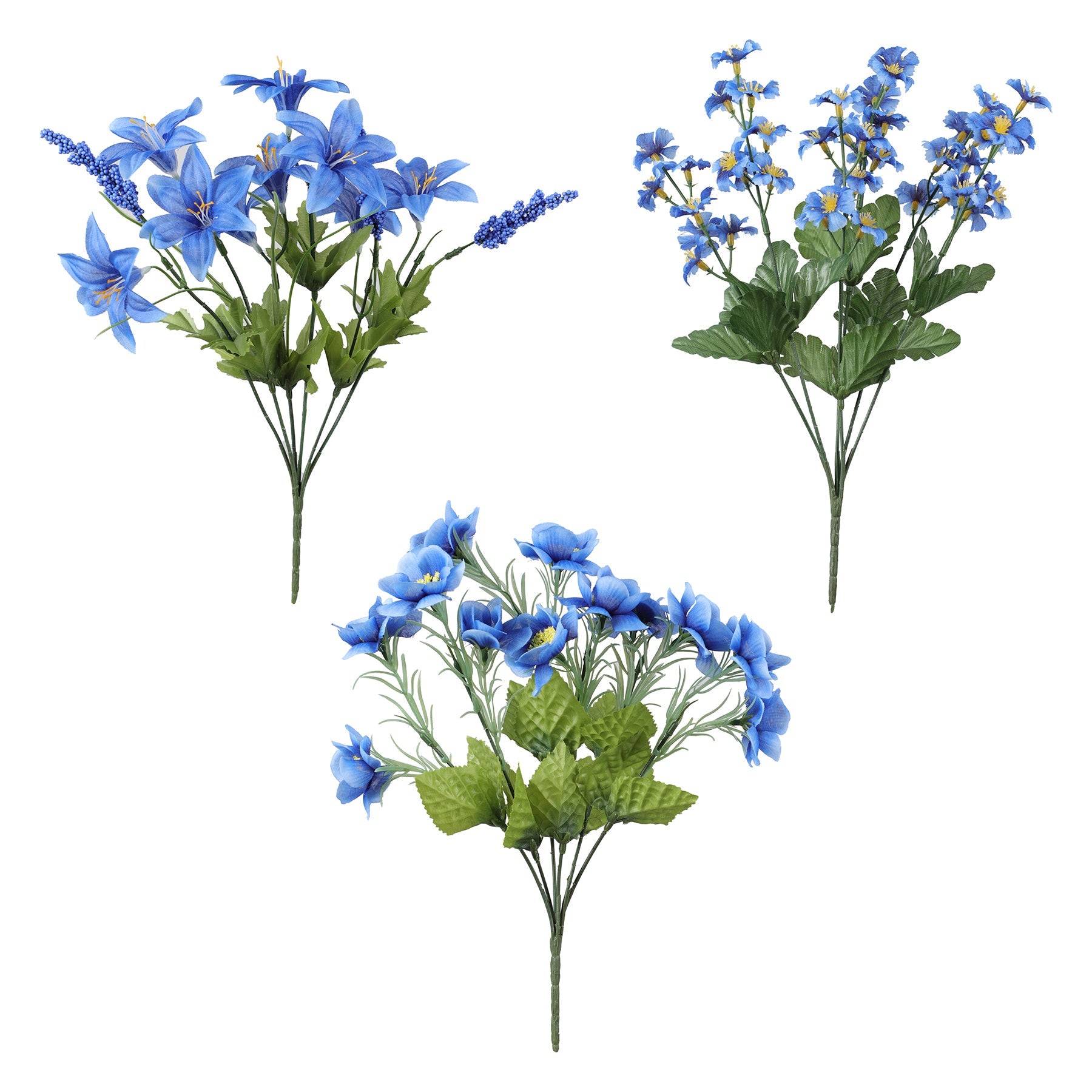 Blue Flower Bush 16in
