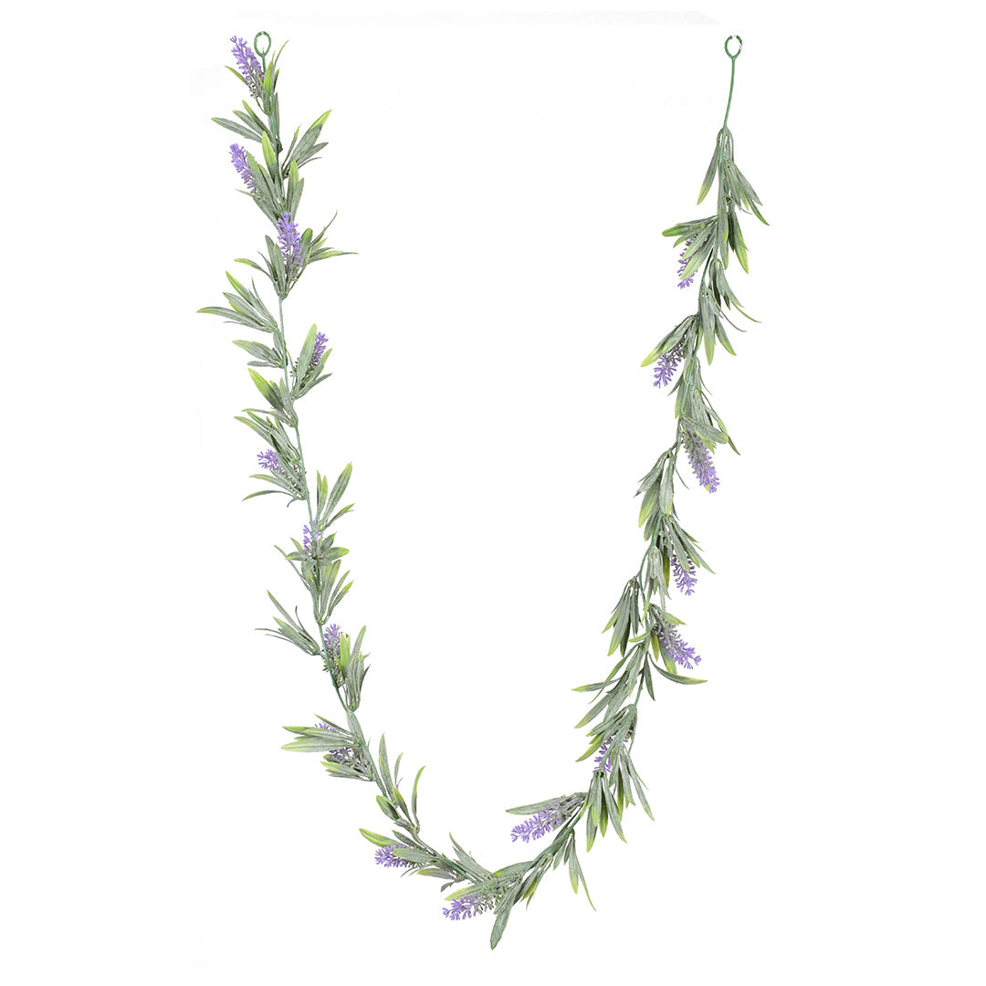 Purple and Green Lavender Garland Plastic 67in