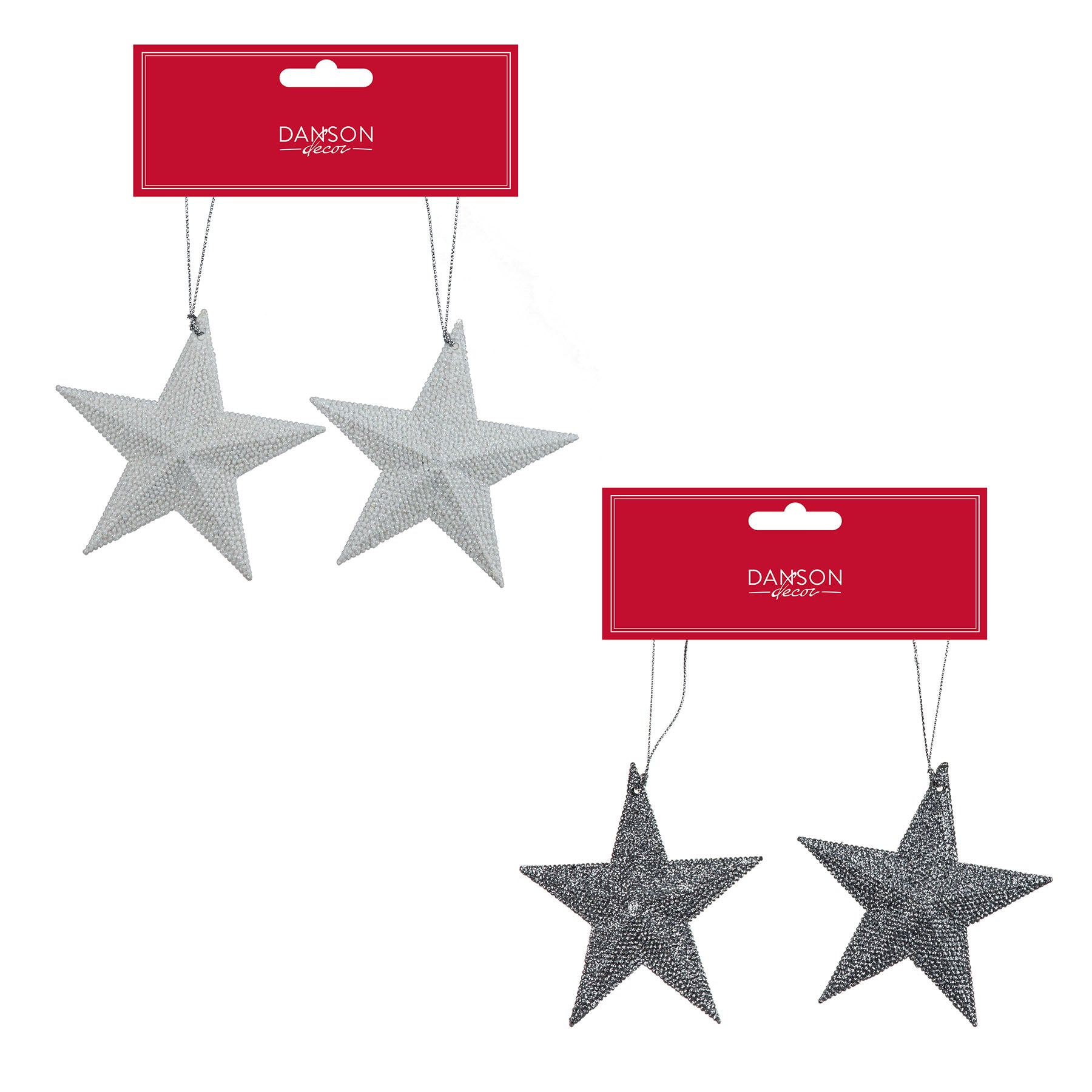 Christmas 2 Stars Ornament 4.3in