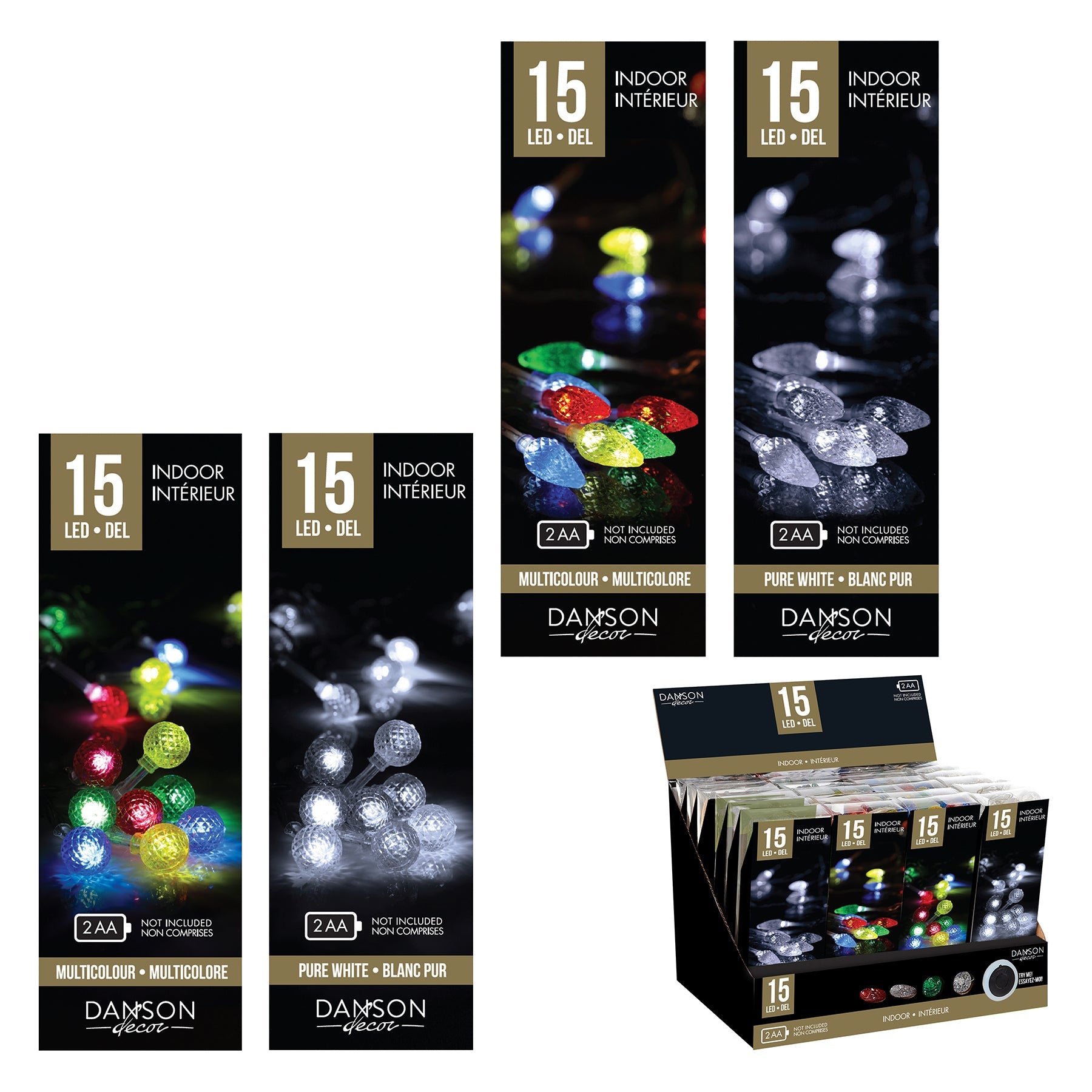 Christmas 15 Led Lights Clear Wire C3 /G12  Indoor 
