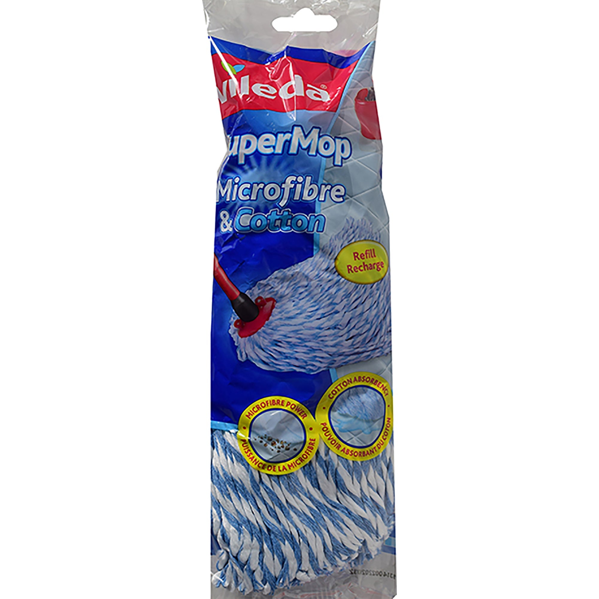 Vileda Refill Super Mop - Microfiber and Cotton 10.5in