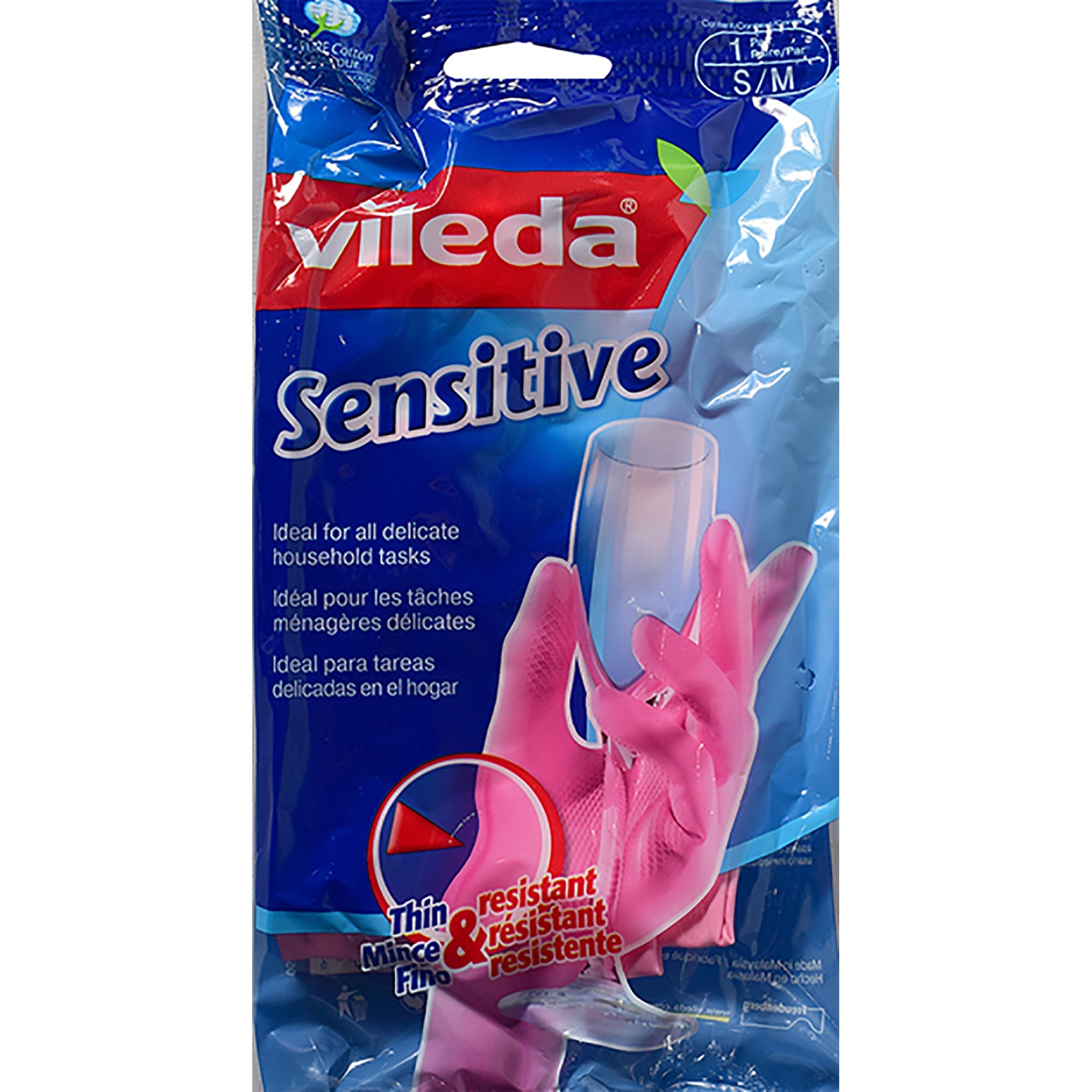 Vileda 1 Pair of Gloves - Sensitive Small/Medium