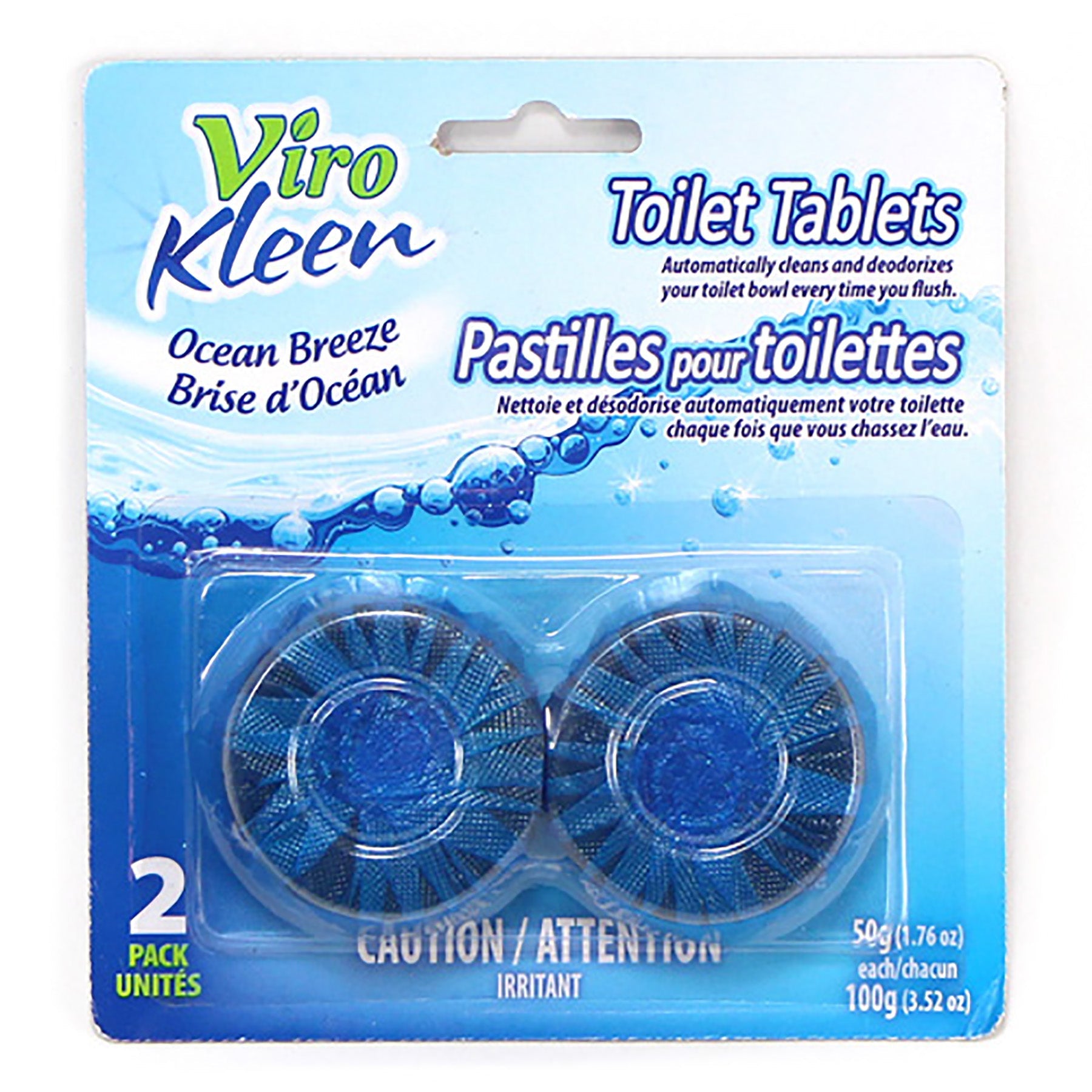 Viro Kleen 2 Toilet Tablets Ocean Breeze 1.76oz each