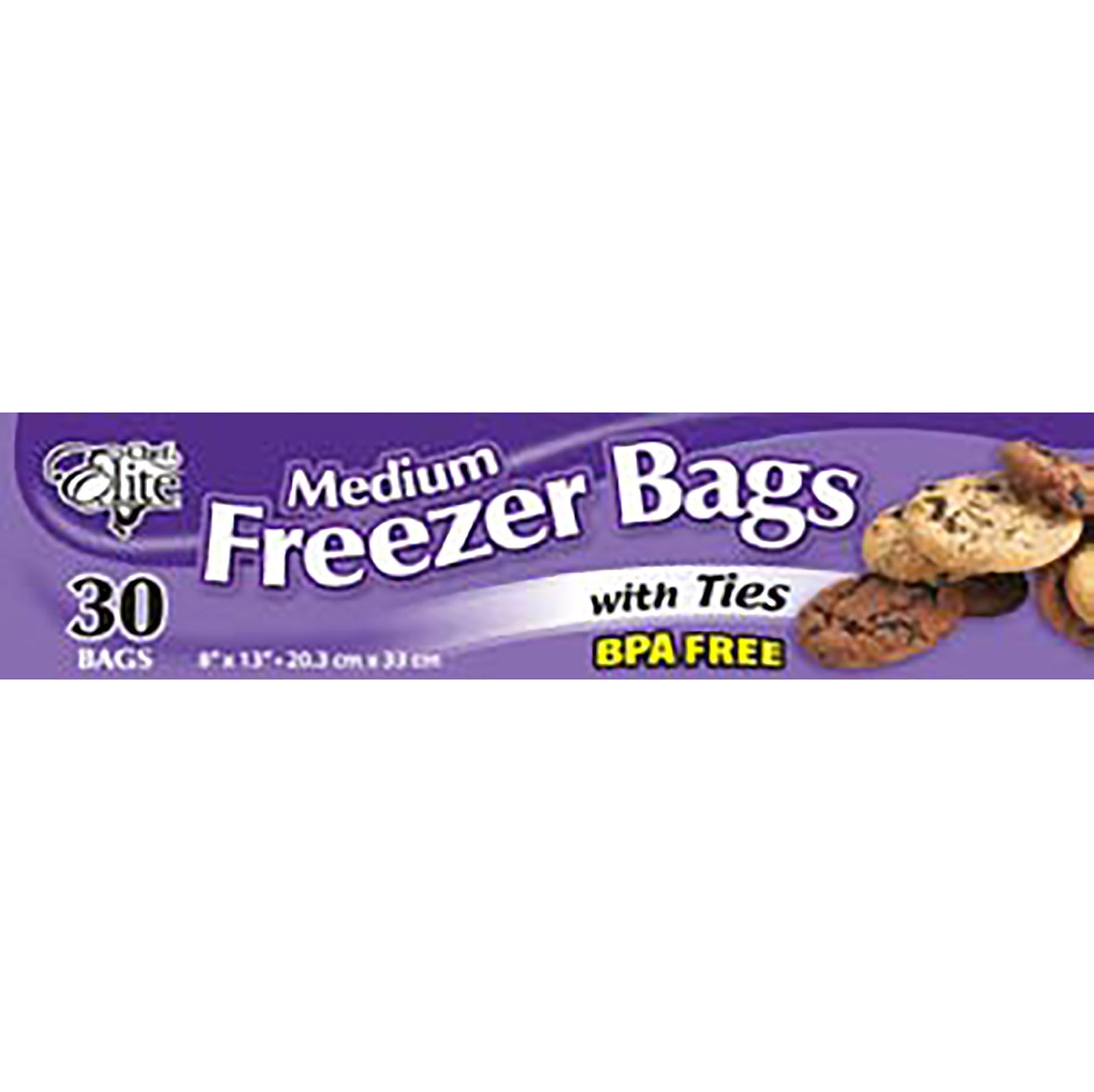 Chef Elite 30 Freezer Bags with Ties 8x13in