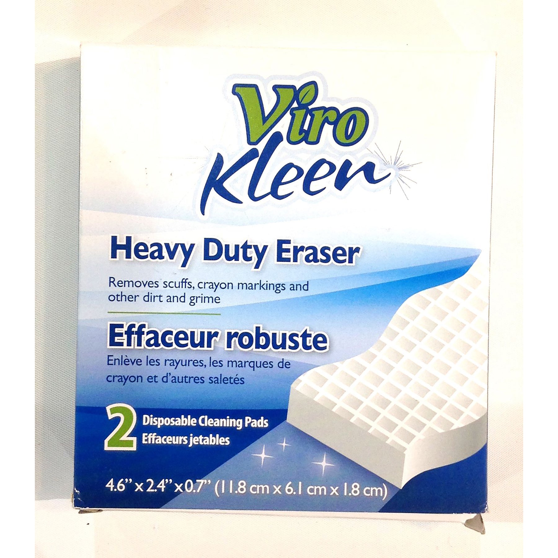 Viro Kleen 2 Heavy Duty Eraser White 4.6x2.4x0.7in
