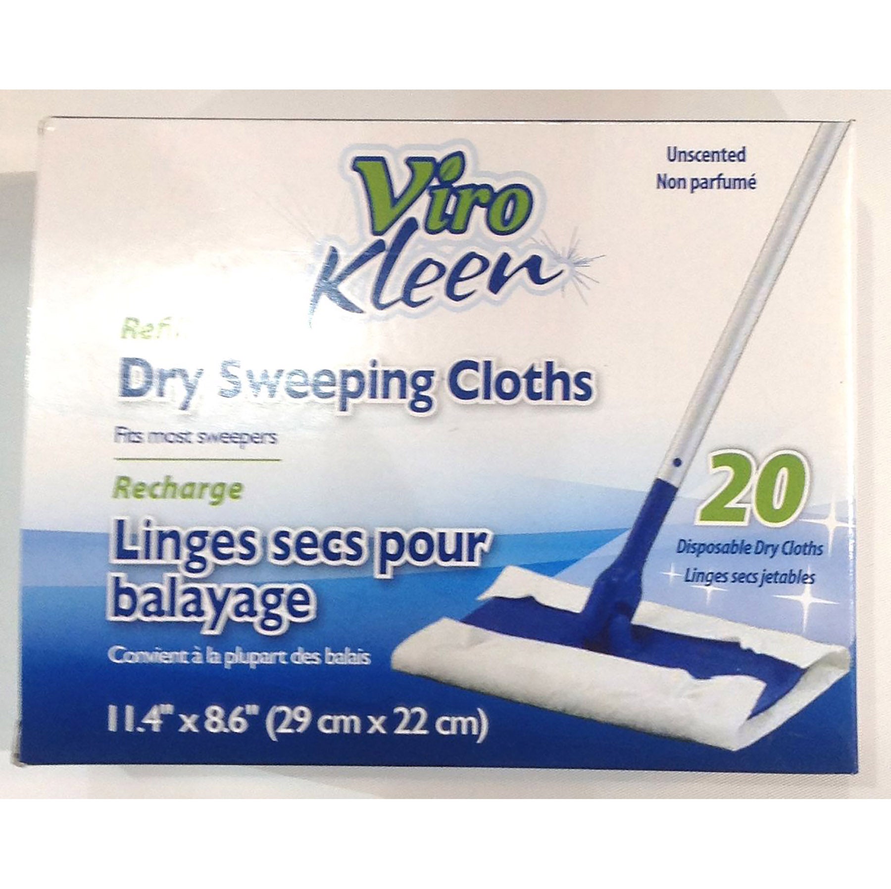 Viro 20 Dry Sweeping Cloths Refill 11.4x8.6in