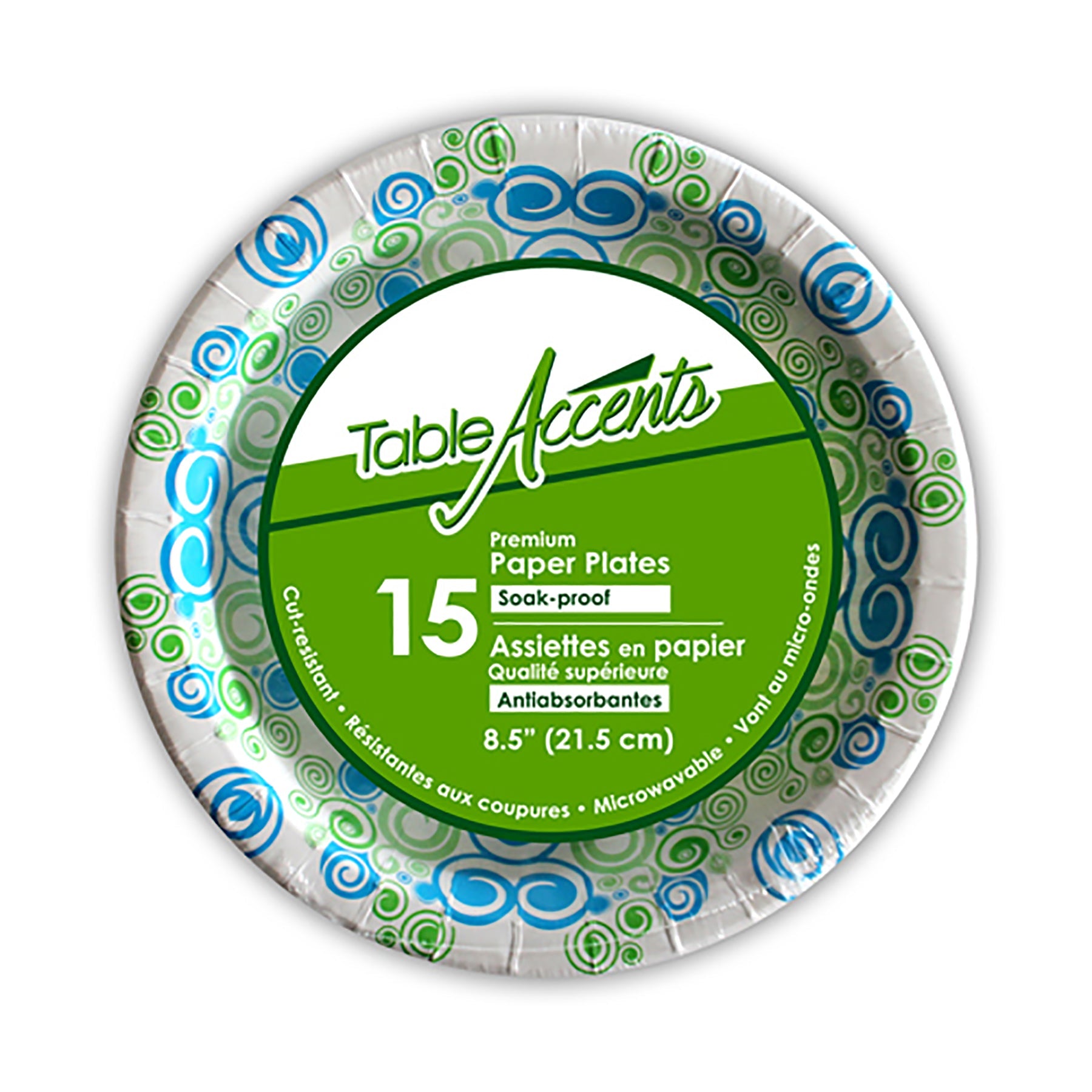 Table Accents 15 Printed Paper Plates 8.5in